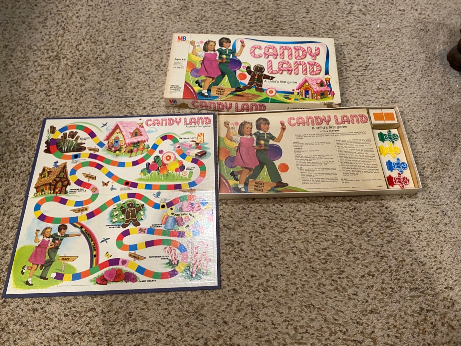 Candy Land 1978 Vintage Childrens Board Game Milton Bradley 4700 Complete EUC