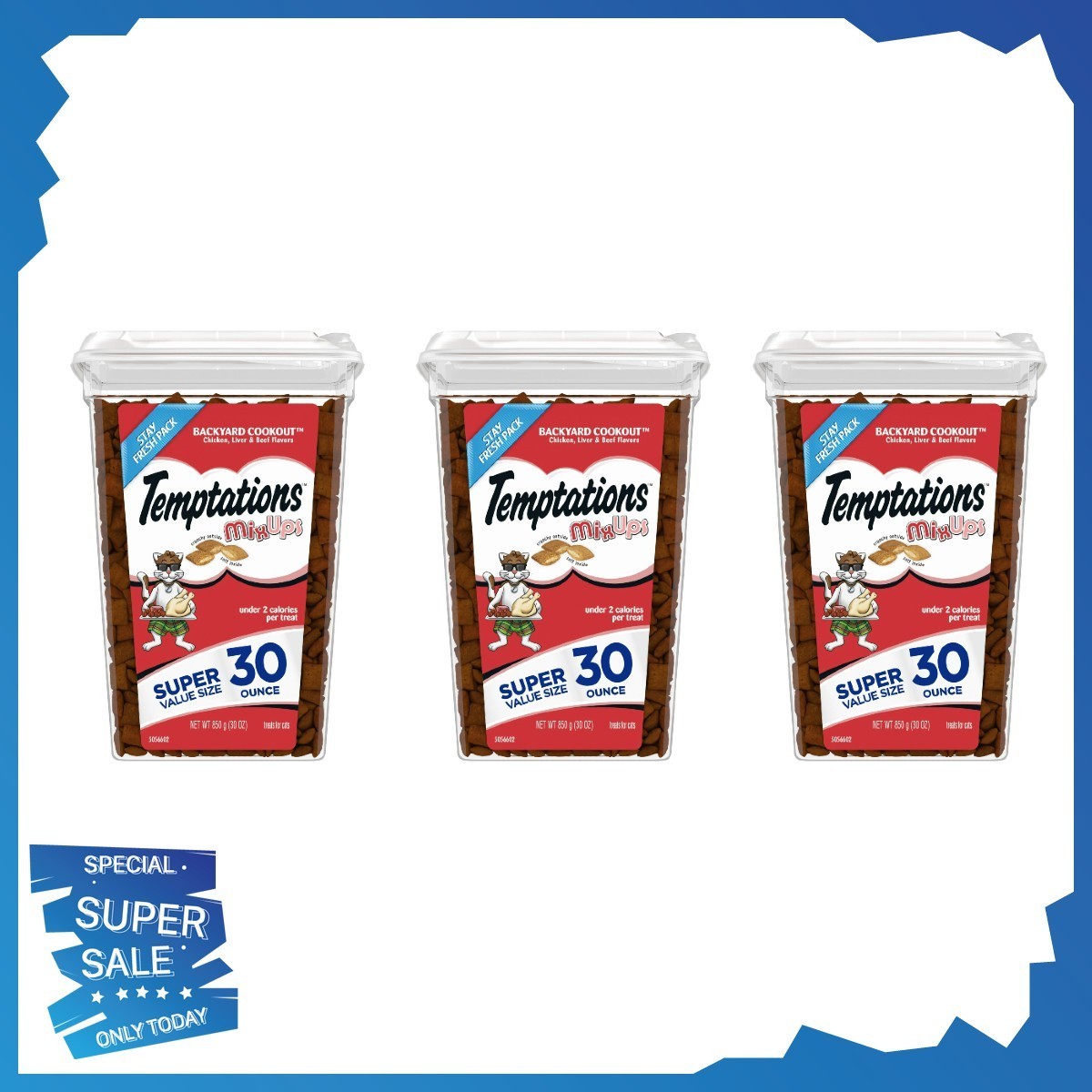 3P Temptations Mixups Backyard Cookout Flavor Crunchy And Soft Cat Treats, 30 Oz 3P Temptations Mixups Backyard Cookout Flavor Crunchy And Soft Cat Treats, 30 Oz