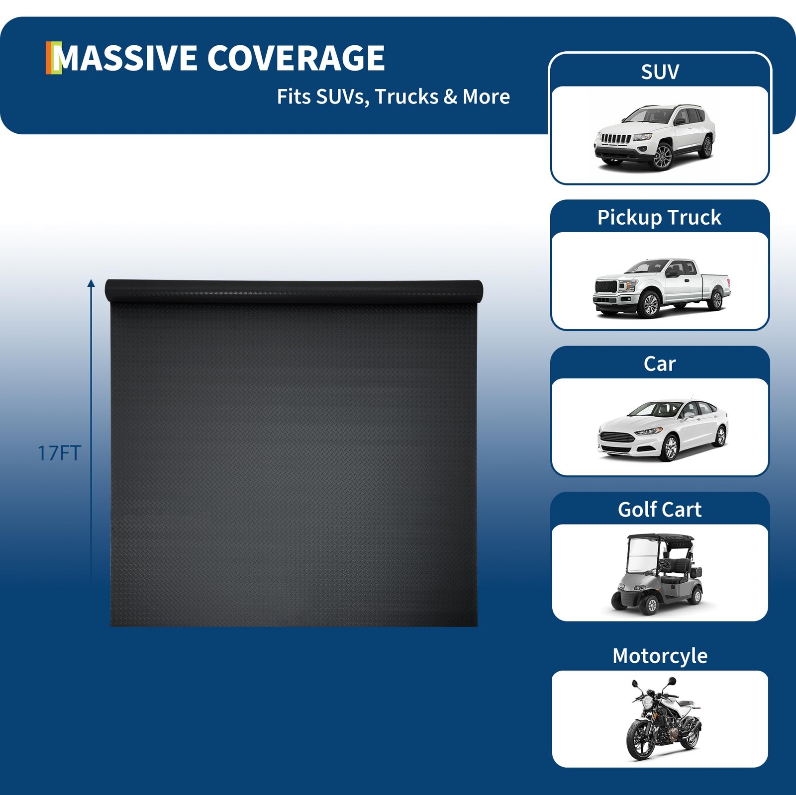 7.5x17/7.5x25/8x20 FT Garage Floor Mat, 2mm Thickened PVC Non-Slip Flooring Roll 7.5x17/7.5x25/8x20 FT Garage Floor Mat, 2mm Thickened PVC Non-Slip Flooring Roll