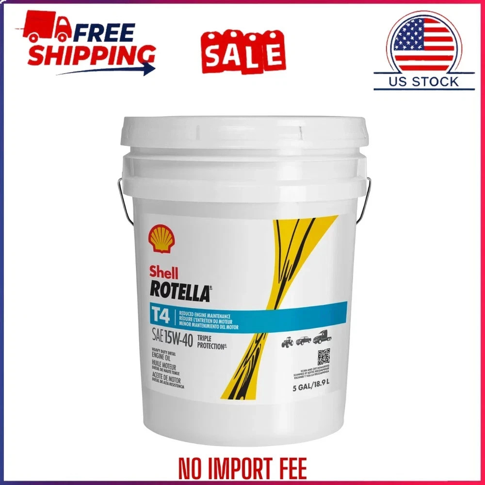 HOT Shell ROTELLA T4 Triple Protection Diesel Conventional Engine Oil 15W-40 HOT Shell ROTELLA T4 Triple Protection Diesel Conventional Engine Oil 15W-40