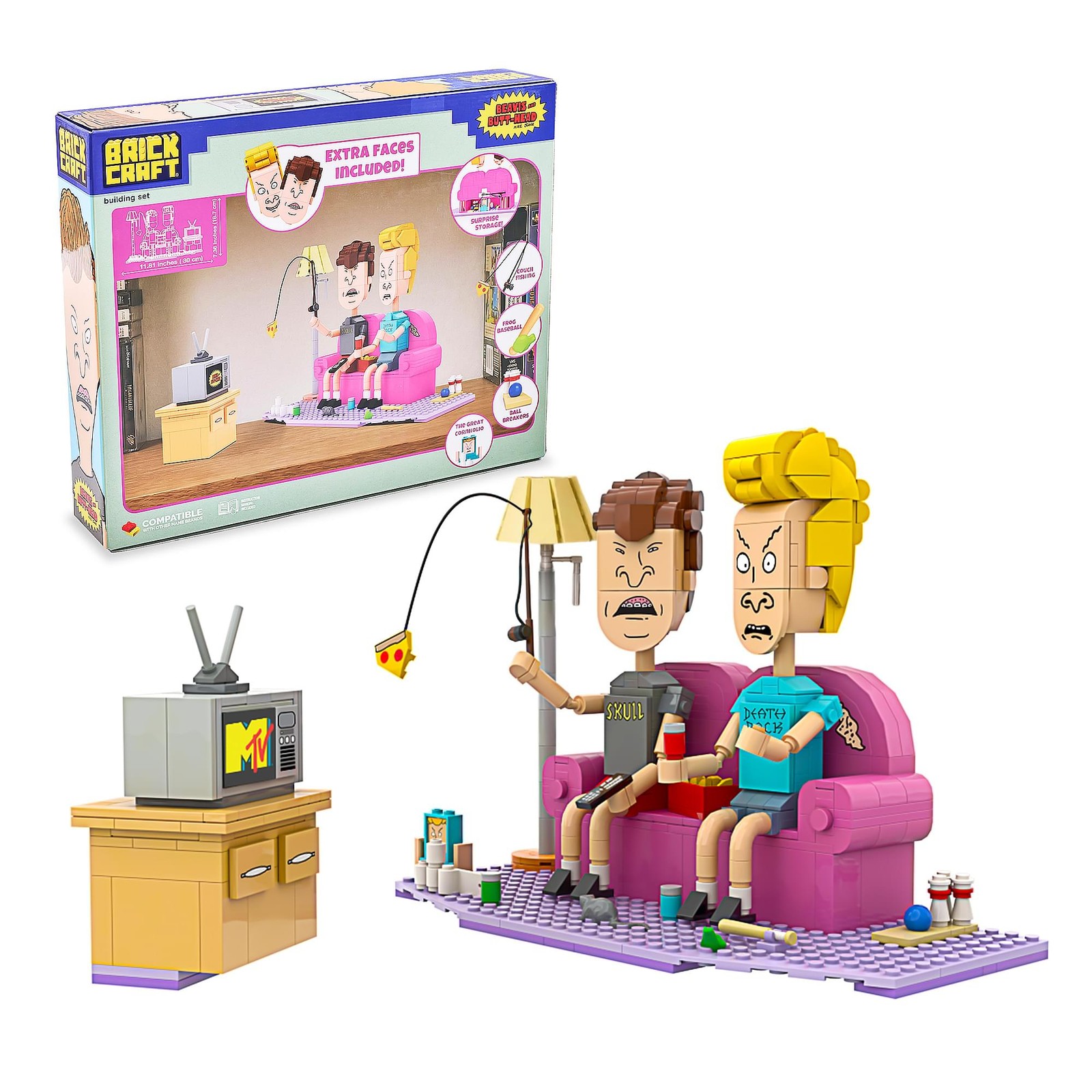 Brickcraft Beavis and Butt-Head Couch Scene 626-Piece Building Kit