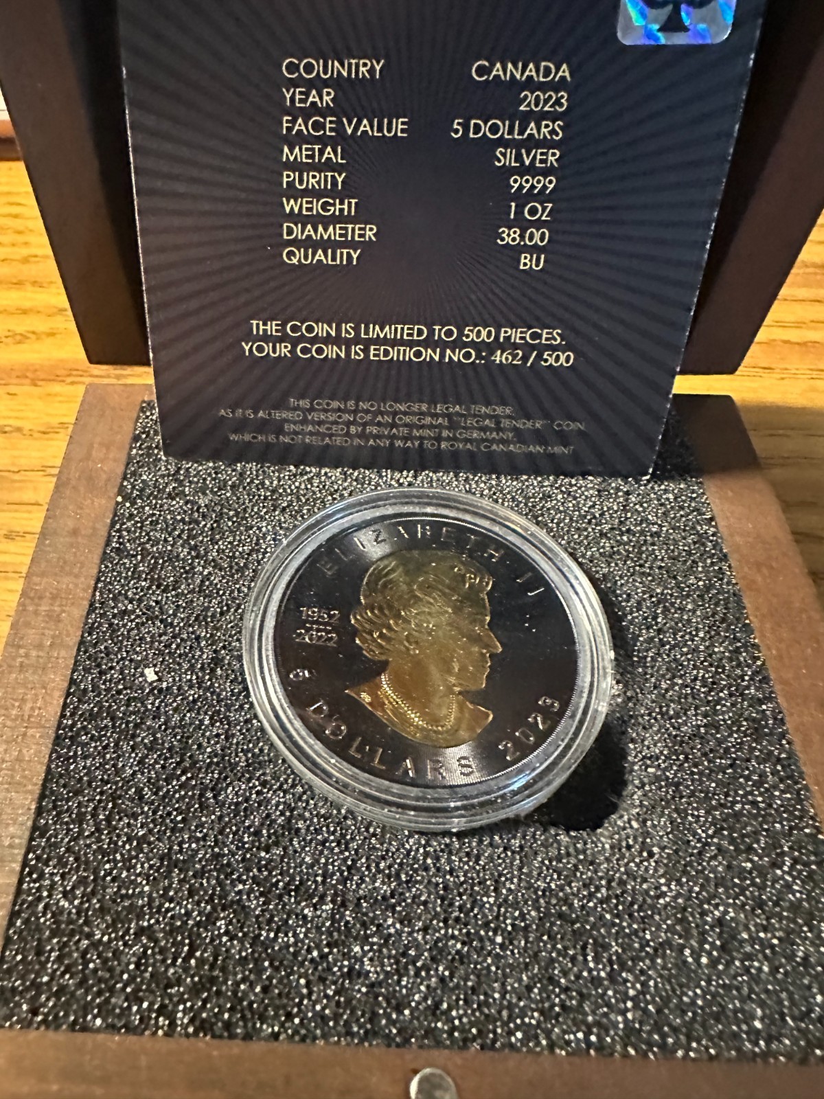 2023 Maple Leaf Black Platinum & 24k Gold 500 MINTED 2023 Maple Leaf Black Platinum & 24k Gold 500 MINTED