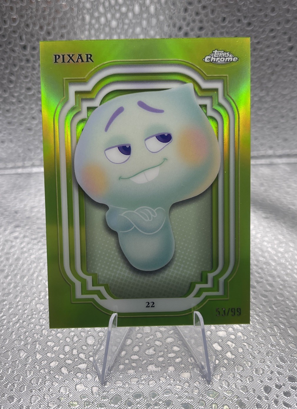 2024 Disney Pixar Soul 22 Topps Chrome Pixar Green Parallel Card /99 2024 Disney Pixar Soul 22 Topps Chrome Pixar Green Parallel Card /99