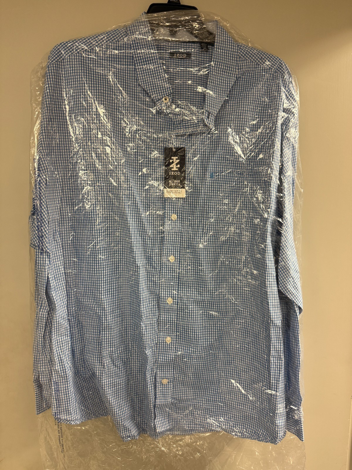 IZOD Men\'s Button Down Long Sleeve Dress Shirt Blue Revival Size 2XLT Big & Tall
