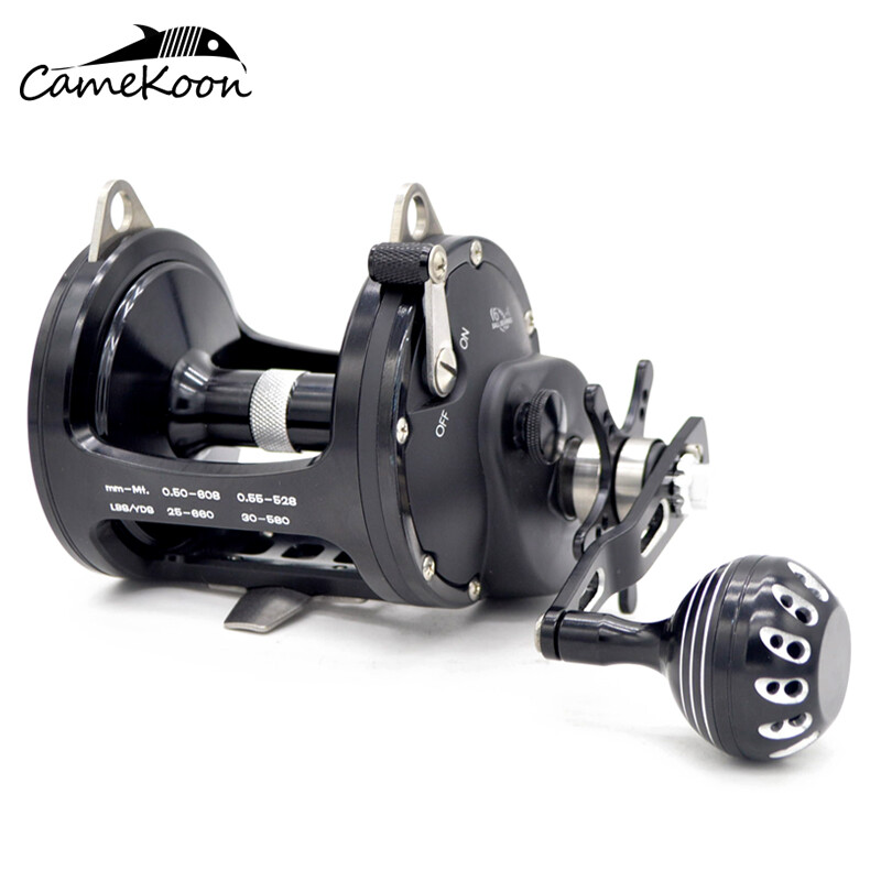 CAMEKOON Overhead Trolling Fishing Reel Right Hand 25lb/660yd Huge Line Capacity