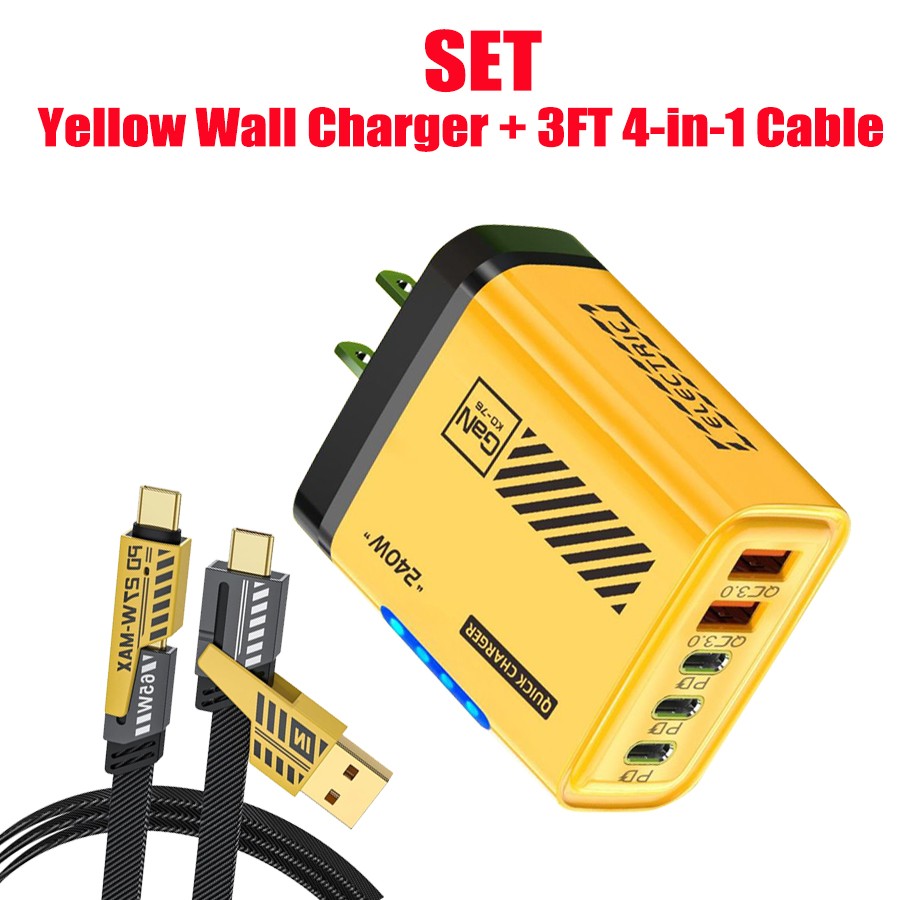 240W Fast Charging USB Type C US Wall Charger For Samsung iPhone Android Phone