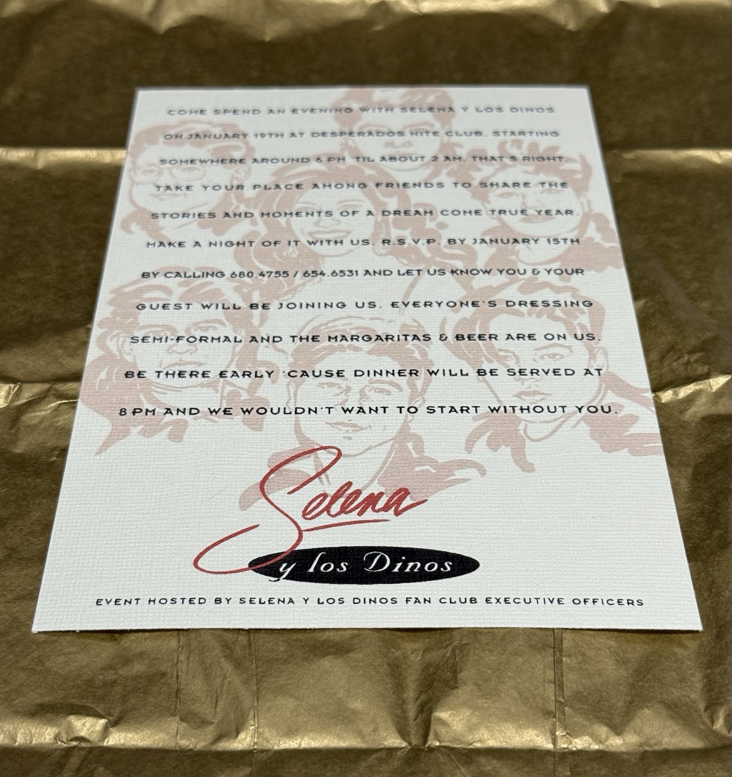 Selena Y Los Dinos Private Party Invite