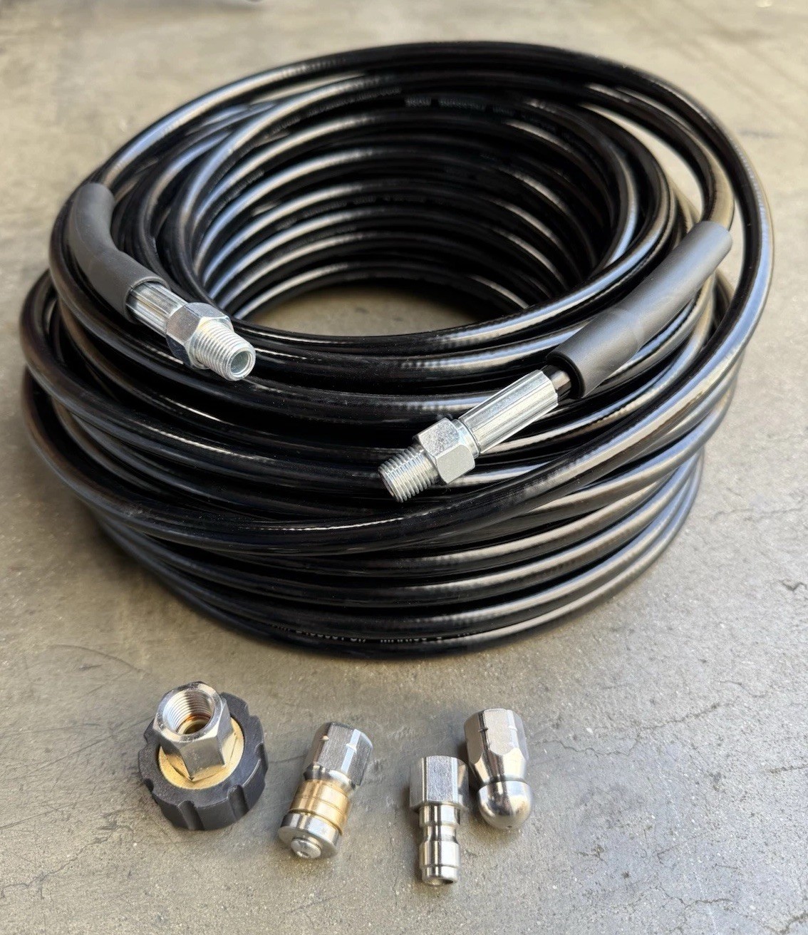100ft Sewer Jetter Pressure Washer 5800PSI Hose Kit Clean Plumbing Drain Pipe