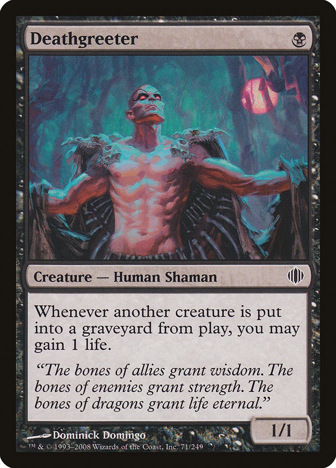 MTG Magic the Gathering Deathgreeter (71/260) Shards of Alara LP MTG Magic the Gathering Deathgreeter (71/260) Shards of Alara LP