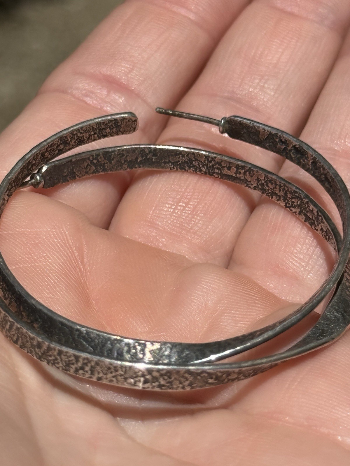 Big Vintage Sterling Silver Silpada Signed Hammered Stud Hoop Earrings Big Vintage Sterling Silver Silpada Signed Hammered Stud Hoop Earrings