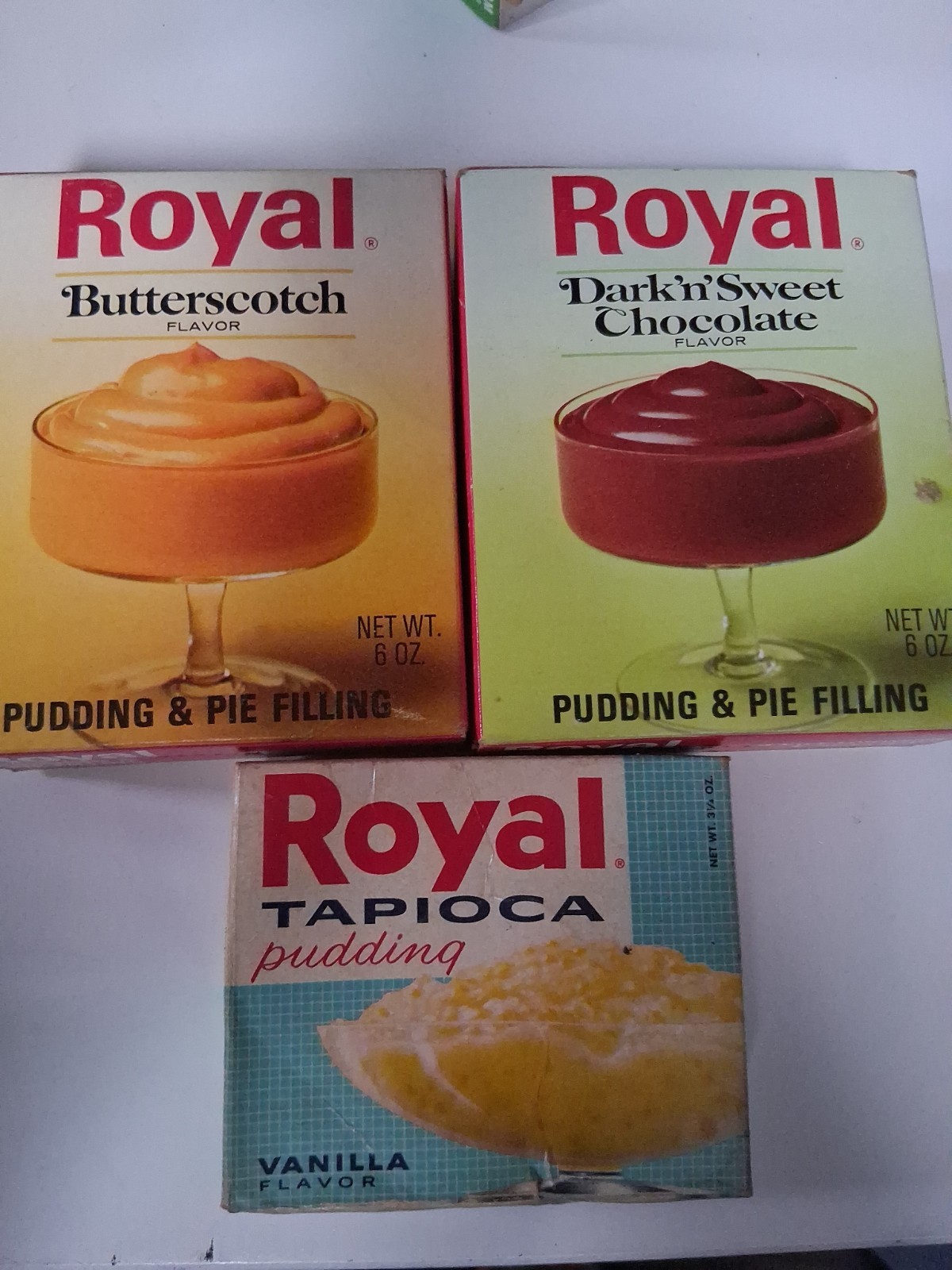 Vintage 1950s Royal Pudding & Pie Filling Sealed Unopened Lot Of 3