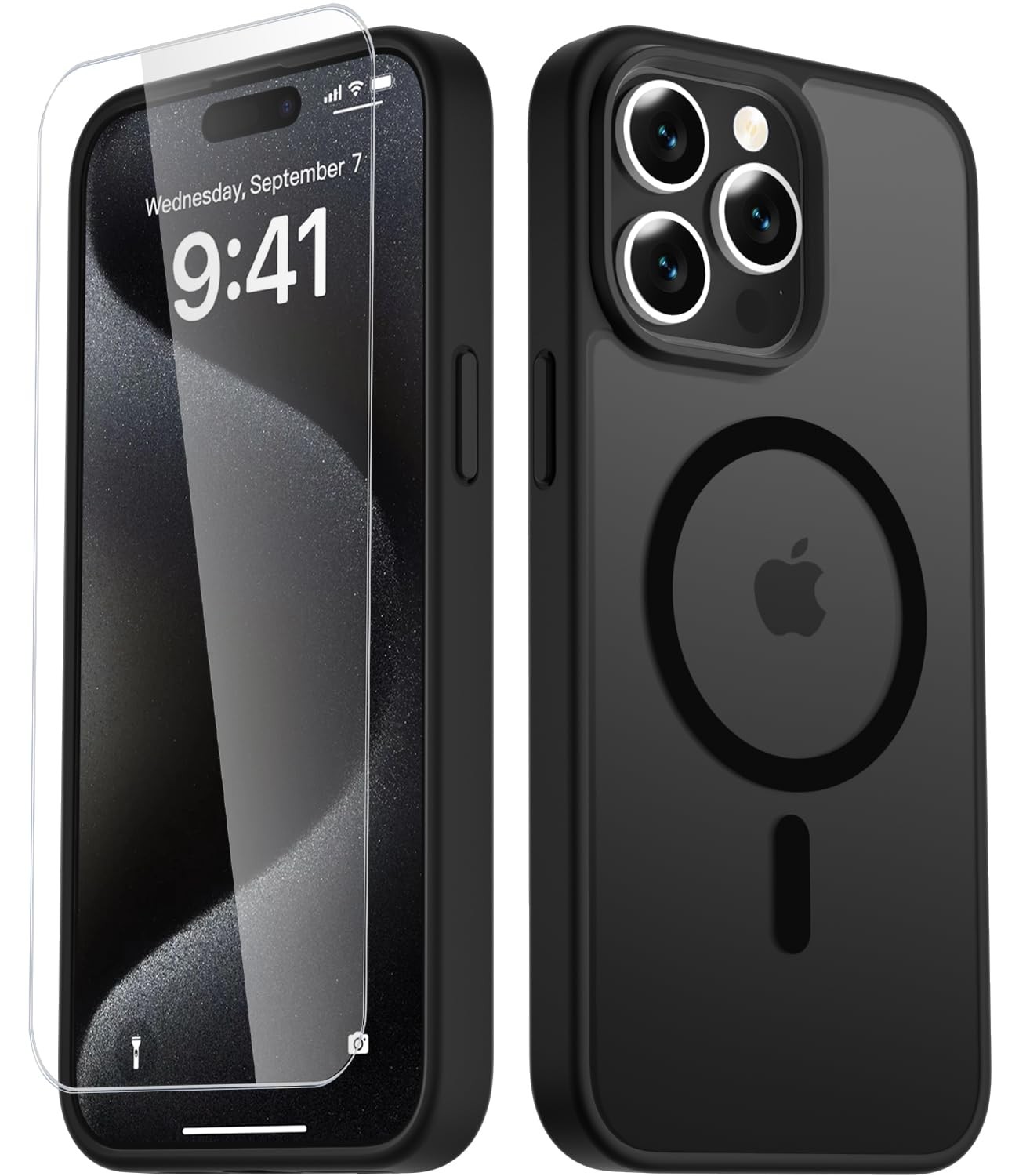 Funda Magnetica Para iPhone 15 PRO MagSafe Case Cover Con Protector De Pantalla