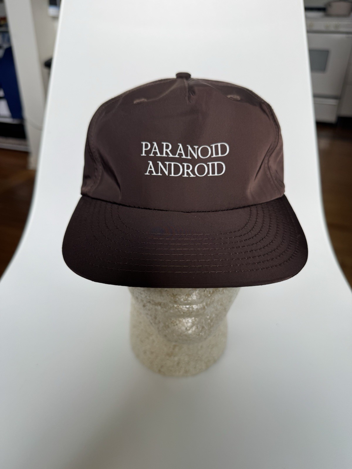Hidden Characters Paranoid Android Hat OSFM Brown Satin Embroidered Radiohead Hidden Characters Paranoid Android Hat OSFM Brown Satin Embroidered Radiohead