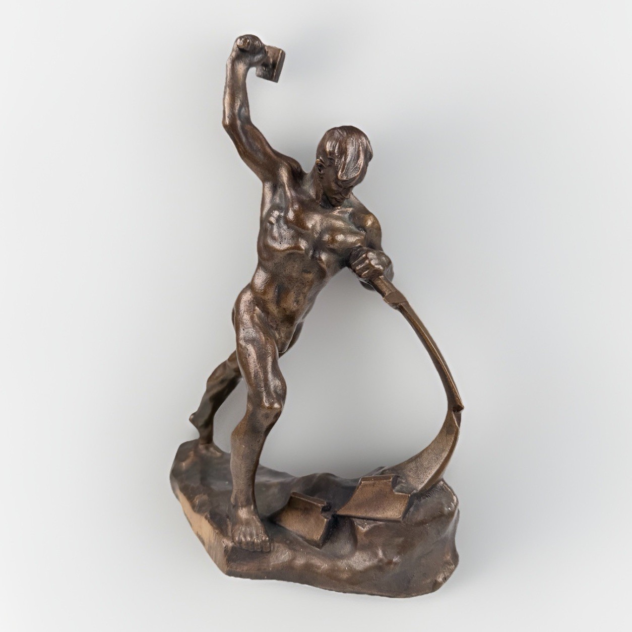 E. Vuchetich Let\'s Beat Swords Into Plowshares\' Soviet Bronze Sculpture USSR