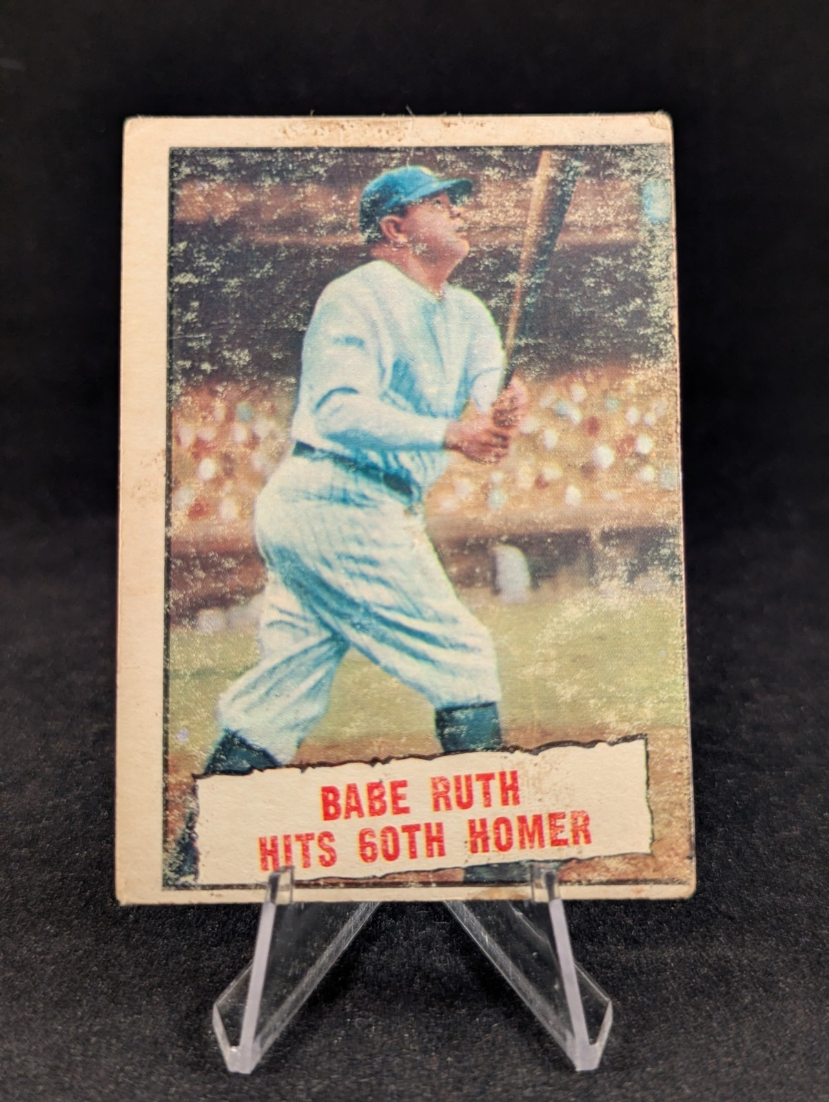 1961 Topps 401 Babe Ruth Hits 60th Homer MLB baseball thrills card HOF ROUGH 🔥 1961 Topps 401 Babe Ruth Hits 60th Homer MLB baseball thrills card HOF ROUGH 🔥