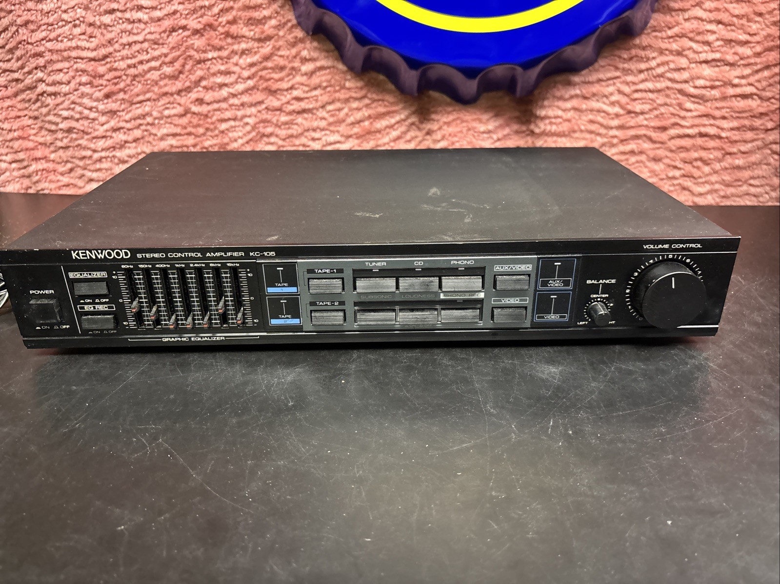 Kenwood KC-105 Vintage Preamp Stereo Control Amplifier Black