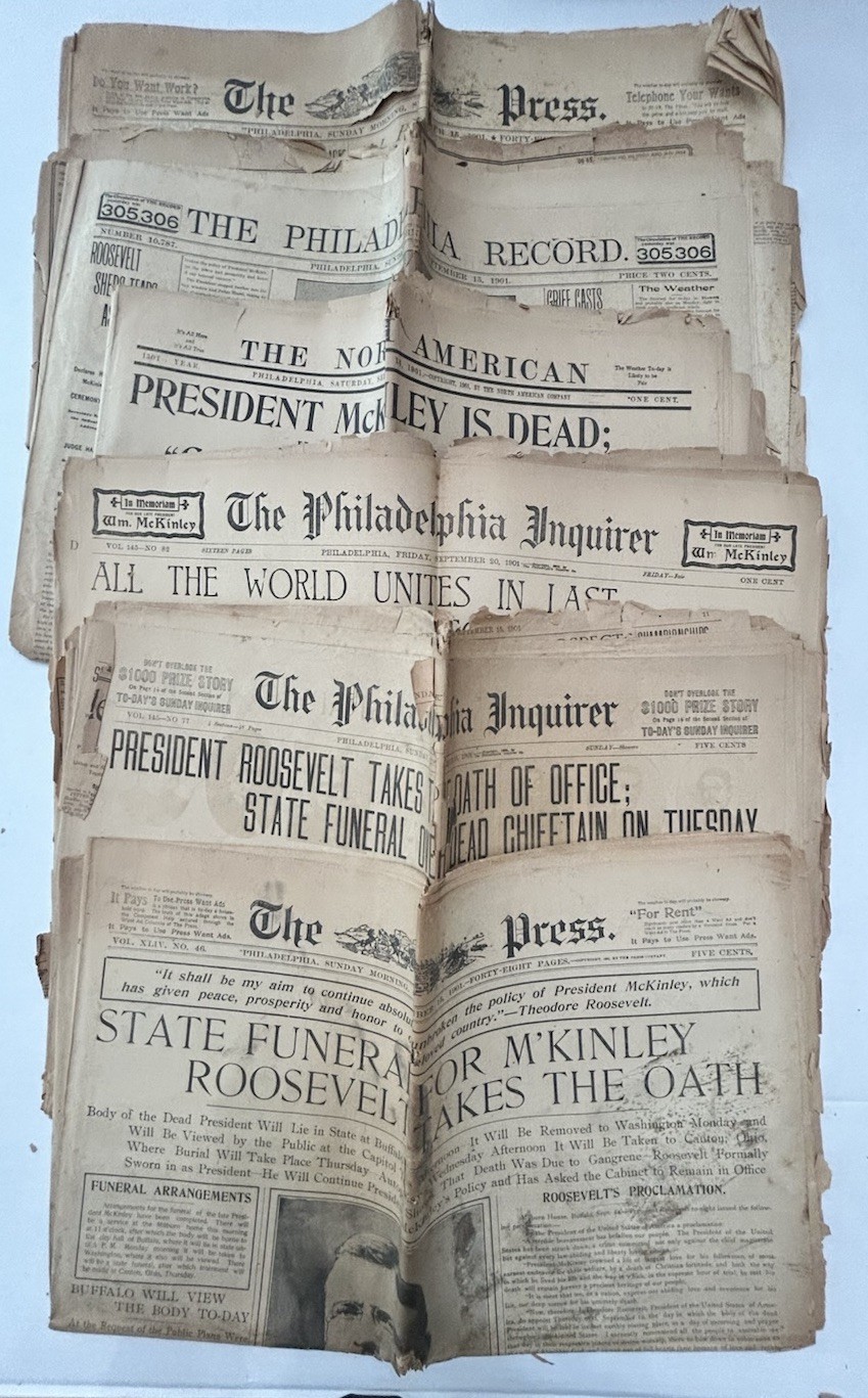 Lot of President McKinley Election & Death Newspapers 1900-1901 Philadelphia PA