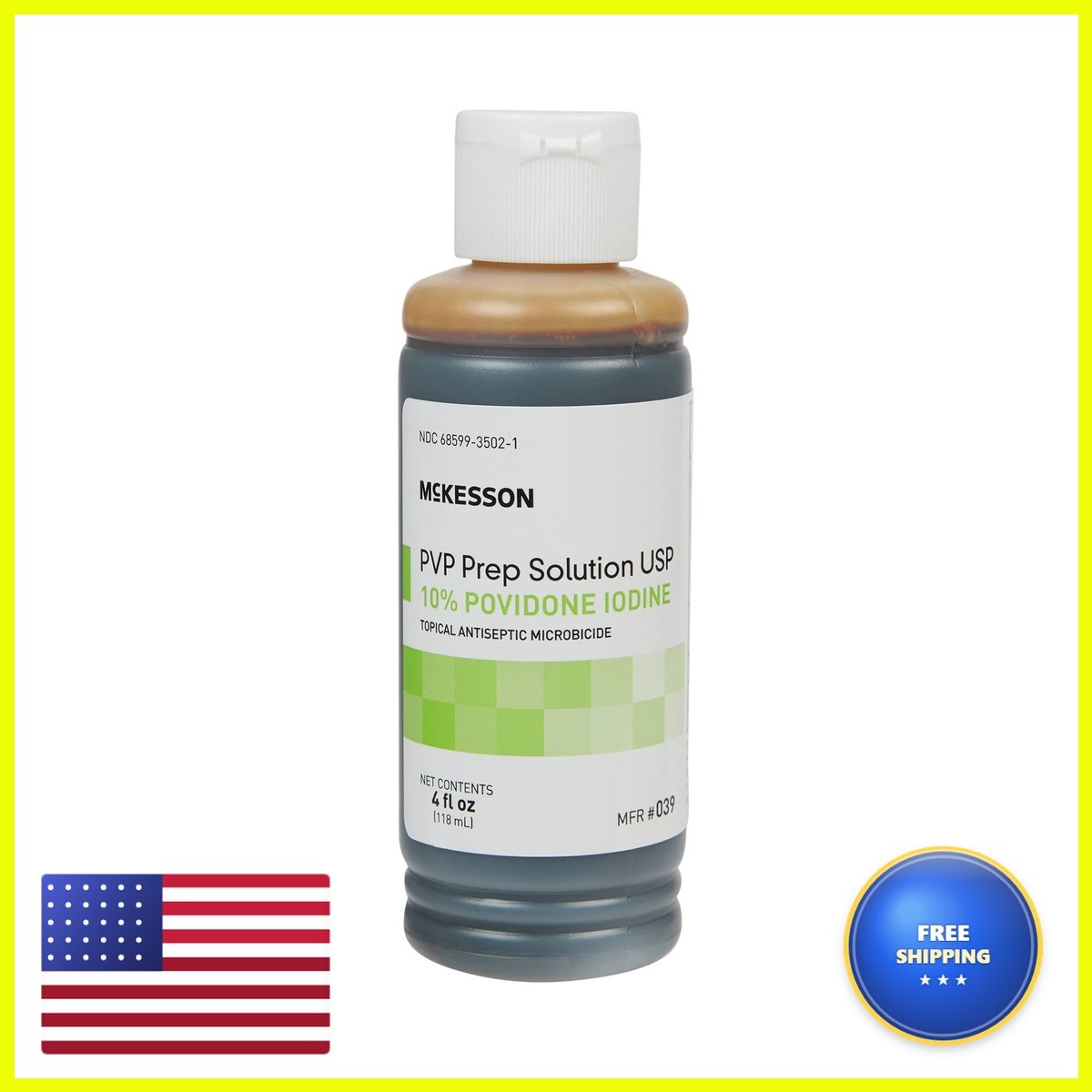McKesson PVP Prep Solution USP 10% Povidone-Iodine 4 oz 1 Count