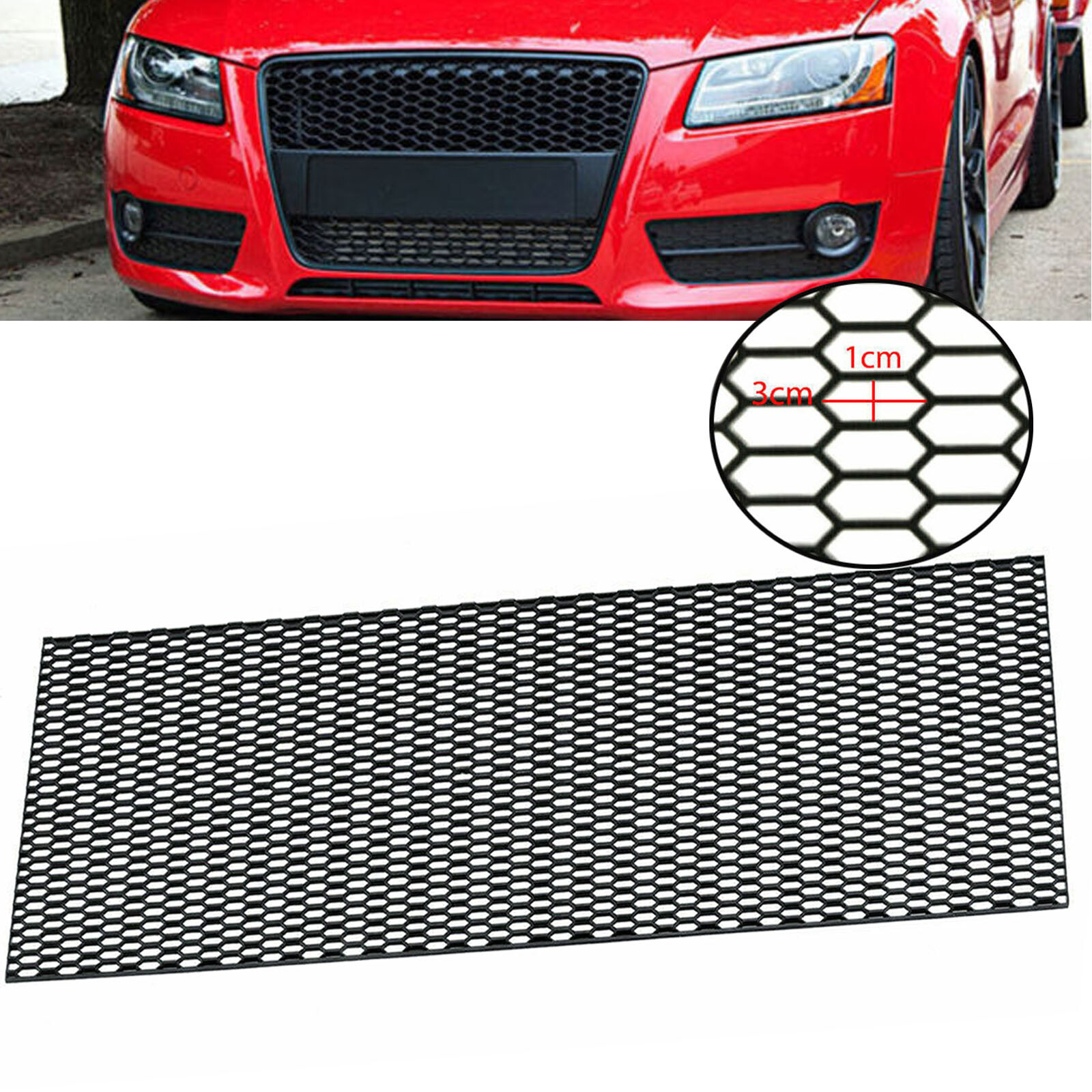 47\'\'x16\'\' Universal ABS Car Racing Honeycomb Mesh Grill Spoiler Bumper Vent US