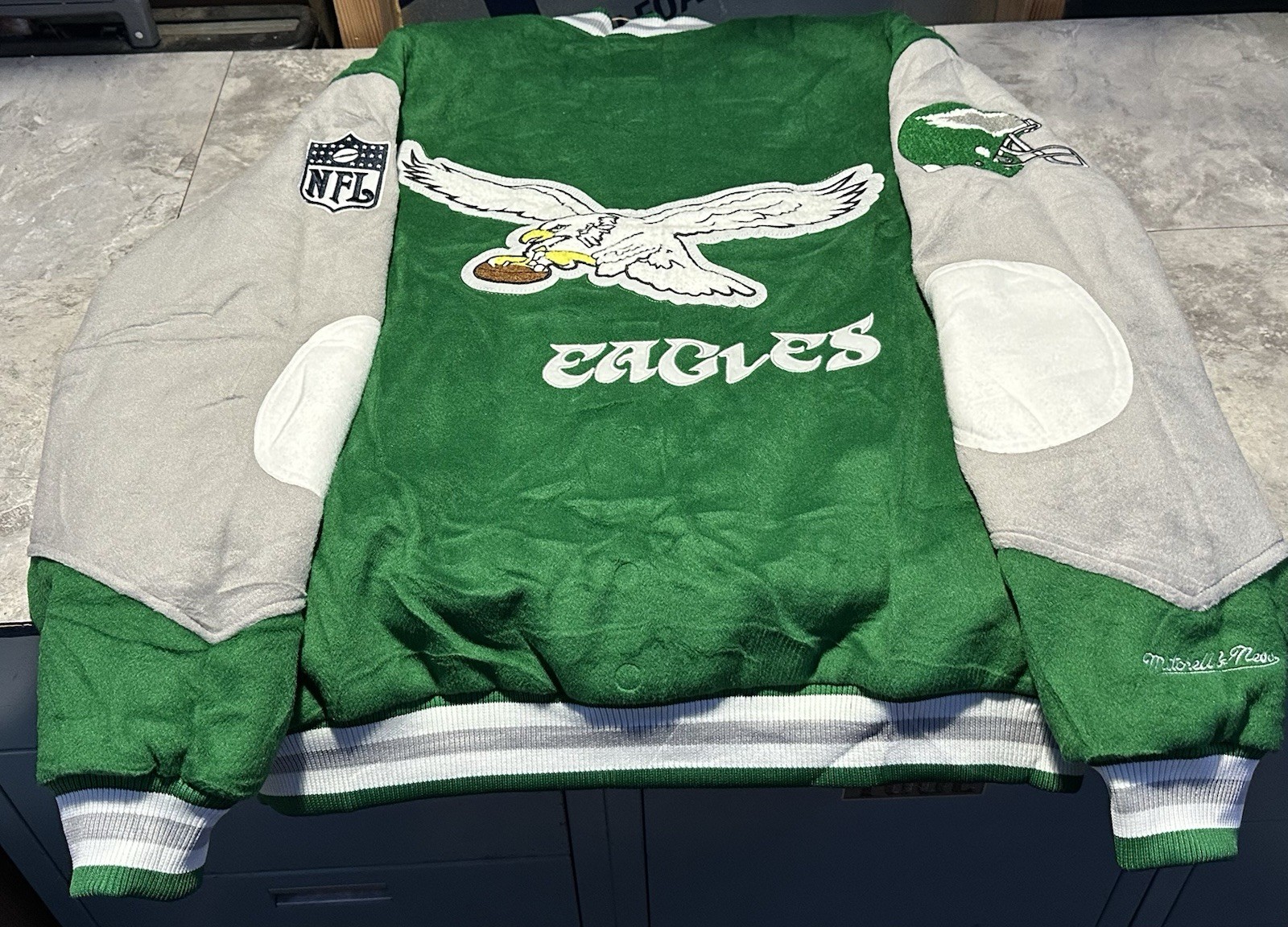 NWT Princess Diana Lady Di Philadelphia Eagles Mitchell & Ness Jacket Coat XL