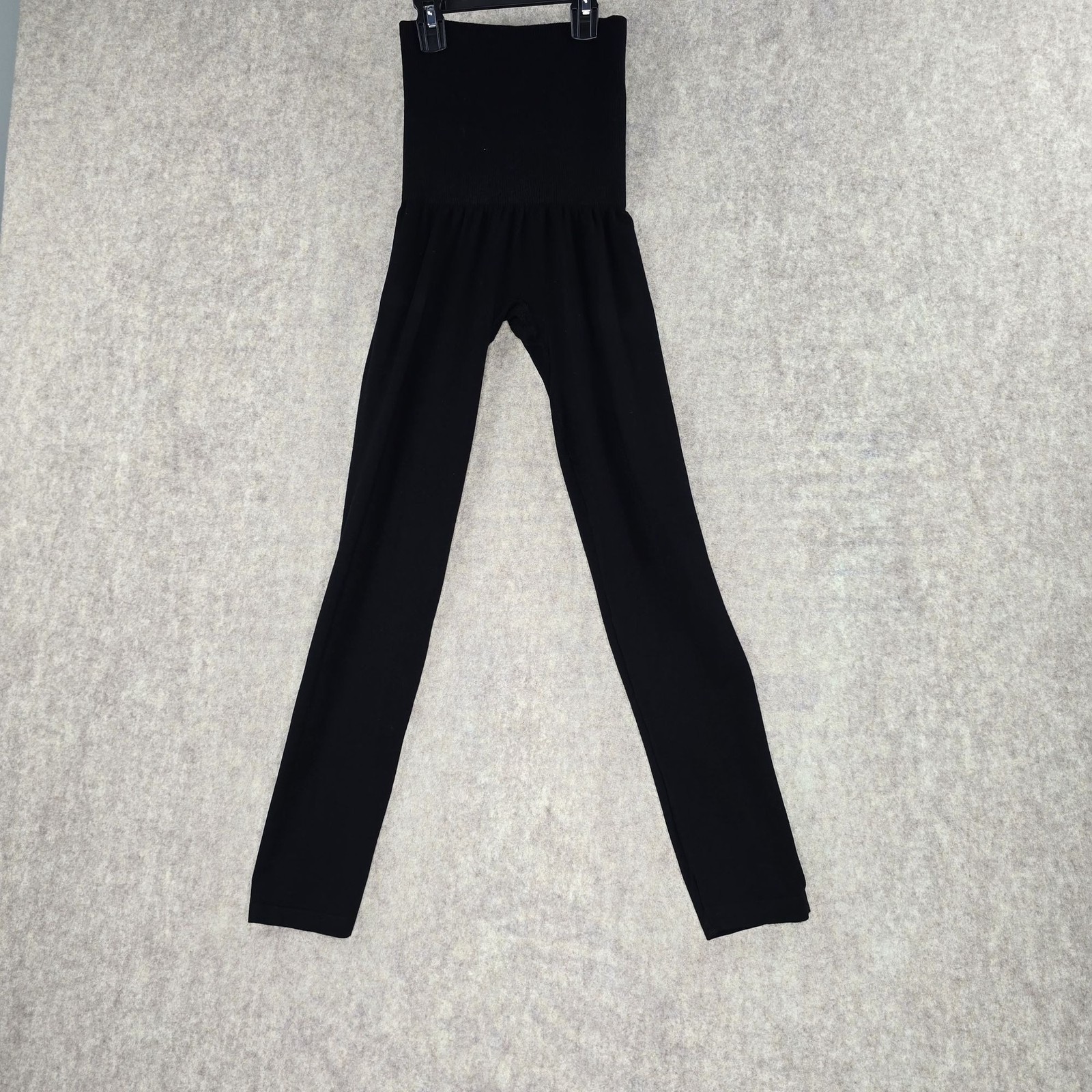 Indero Womens Ribbed High Waisted Black Leggings Free Size
