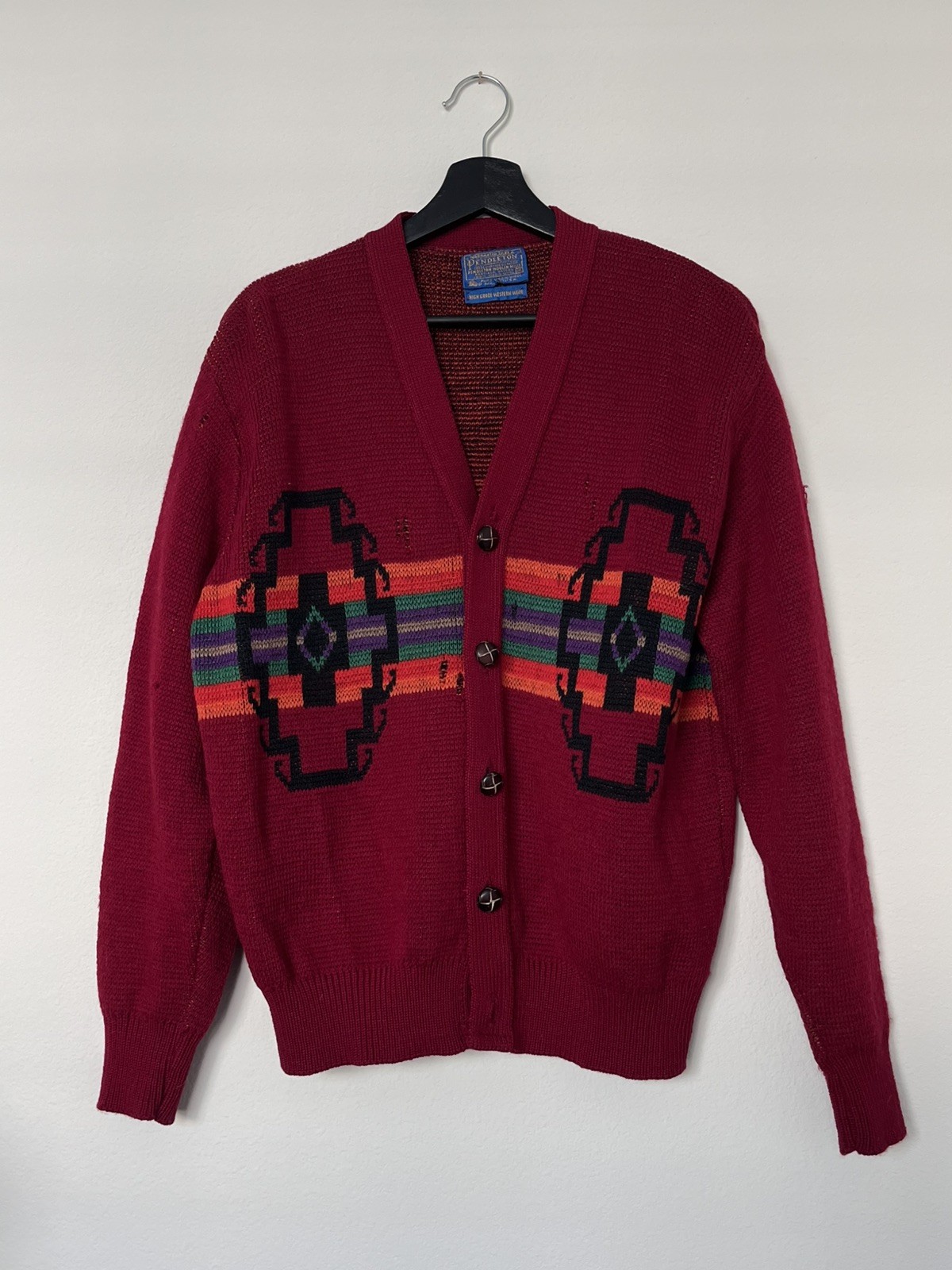 Vintage Pendleton High Grade Western Wear - Red Wool Cardigan **Missing Button** Vintage Pendleton High Grade Western Wear - Red Wool Cardigan **Missing Button**