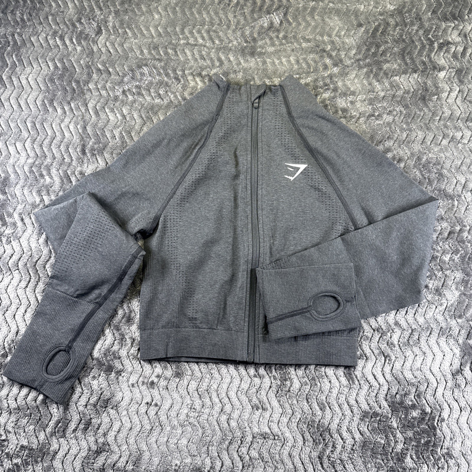 Gymshark Vital Seamless Midi Zip 2.0 Pullover Women’s size Medium Charcoal