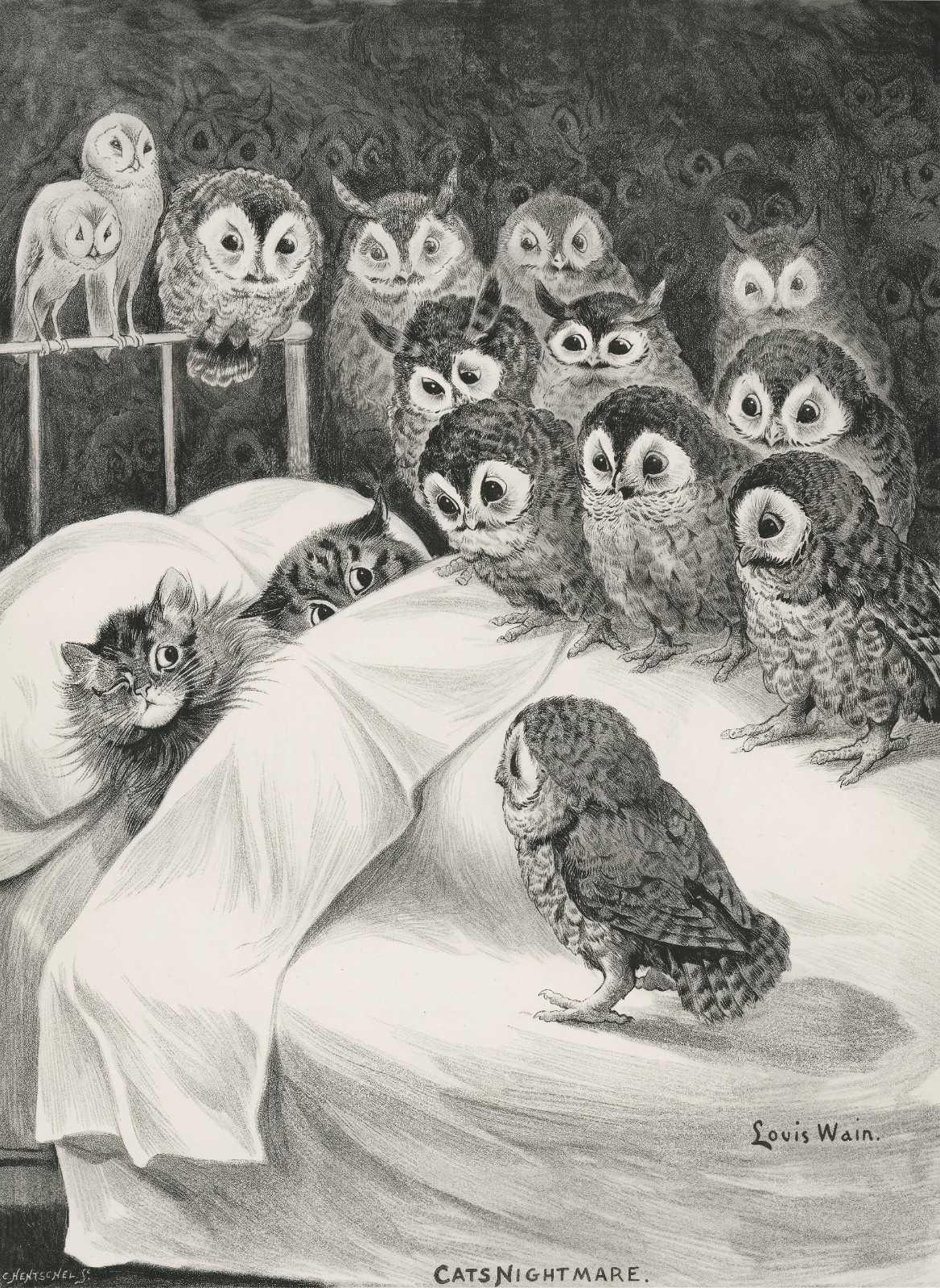 Louis William Wain: Cat\'s Nightmare 22x30 Archival Quality Fine Art Print Louis William Wain: Cat\'s Nightmare 22x30 Archival Quality Fine Art Print