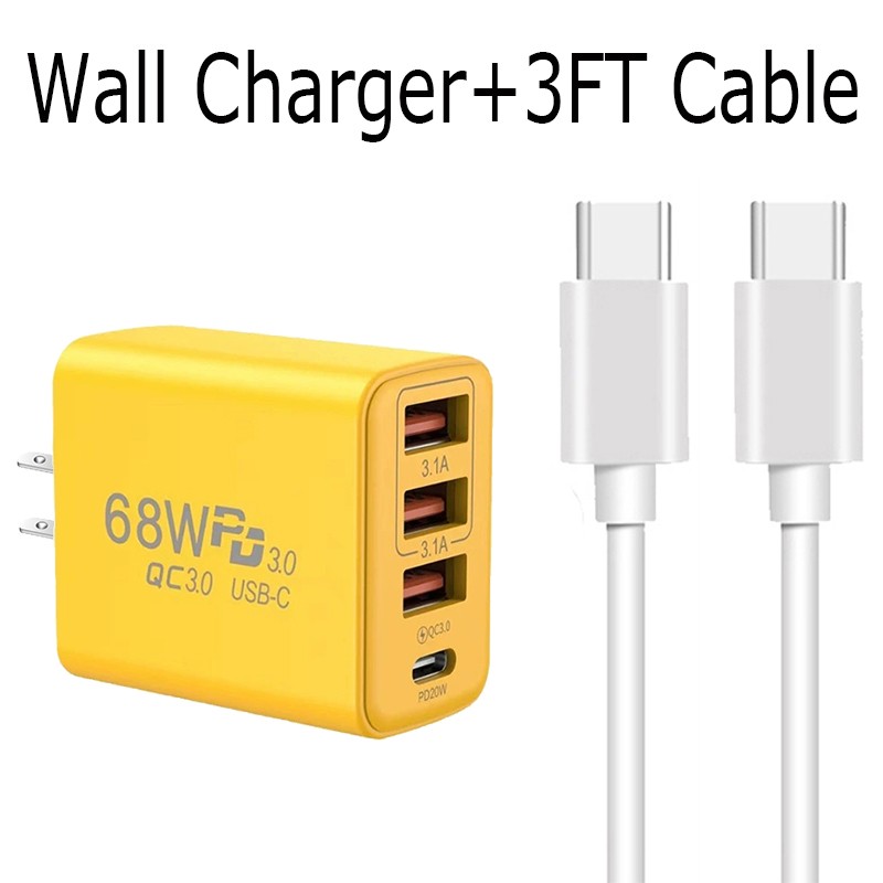For Motorola Moto G 2026 (2025) 2024 2023 68W USB-C Fast Wall Charger & Cable
