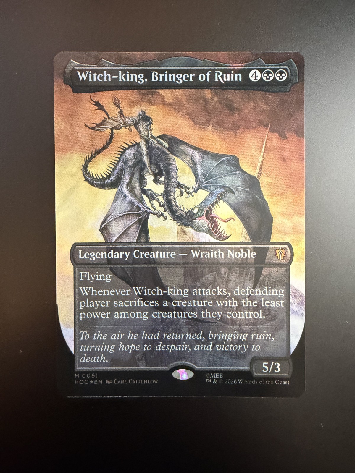 MTG The Hobbit Witch-king, Bringer of Ruin Borderless 0061 Surge Foil