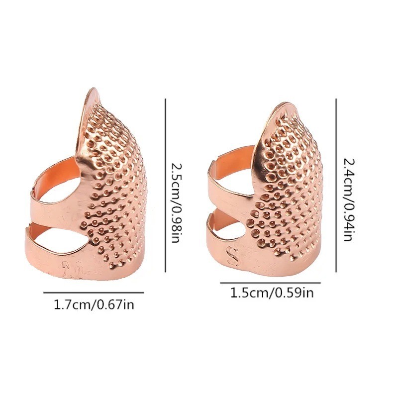 2PCS Vintage Adjustable Thimble Hand Sewing Thimble Ring Home Non-Slip Needle 