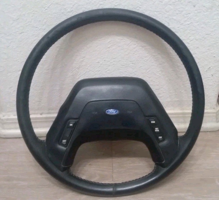 1987-1991 Ford F-150 F-250 F-350 Bronco Factory OEM Leather Steering Wheel