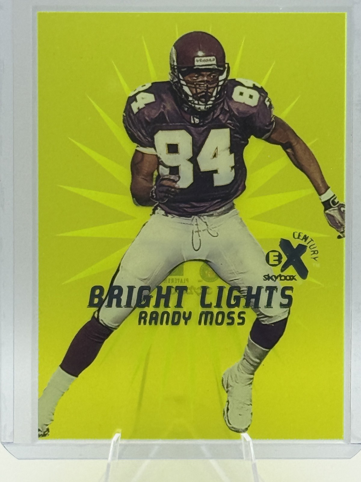 1999 Skybox EX Century Randy Moss Bright Lights Yellow Acetate Insert #1 SP