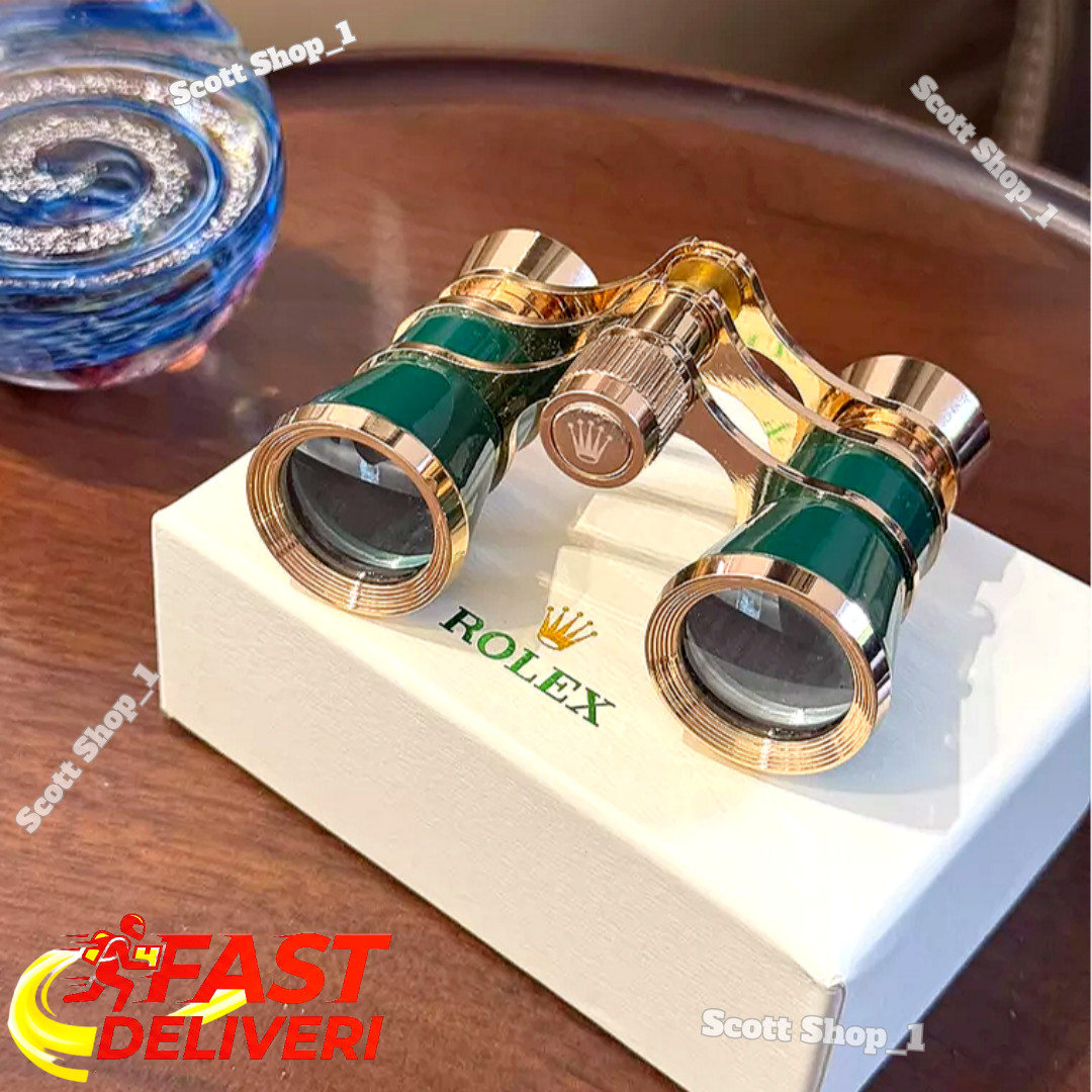 ROLEX Green Gold Opera Binoculars Luxury Boutique Display Rare Executive