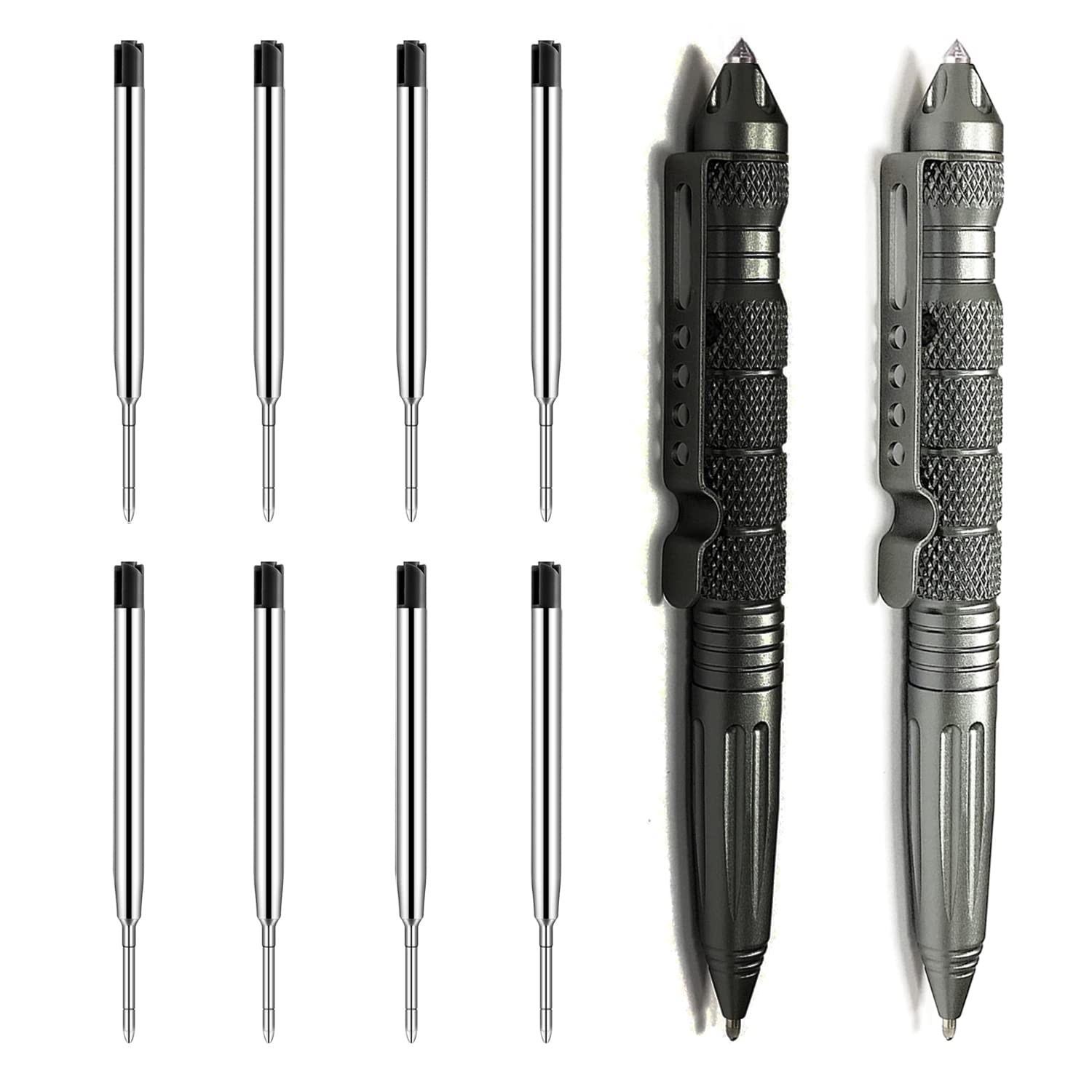 Origin-Joy 2 Pack Tungsten Steel Military Tactical Pen Set, Gray Origin-Joy 2 Pack Tungsten Steel Military Tactical Pen Set, Gray