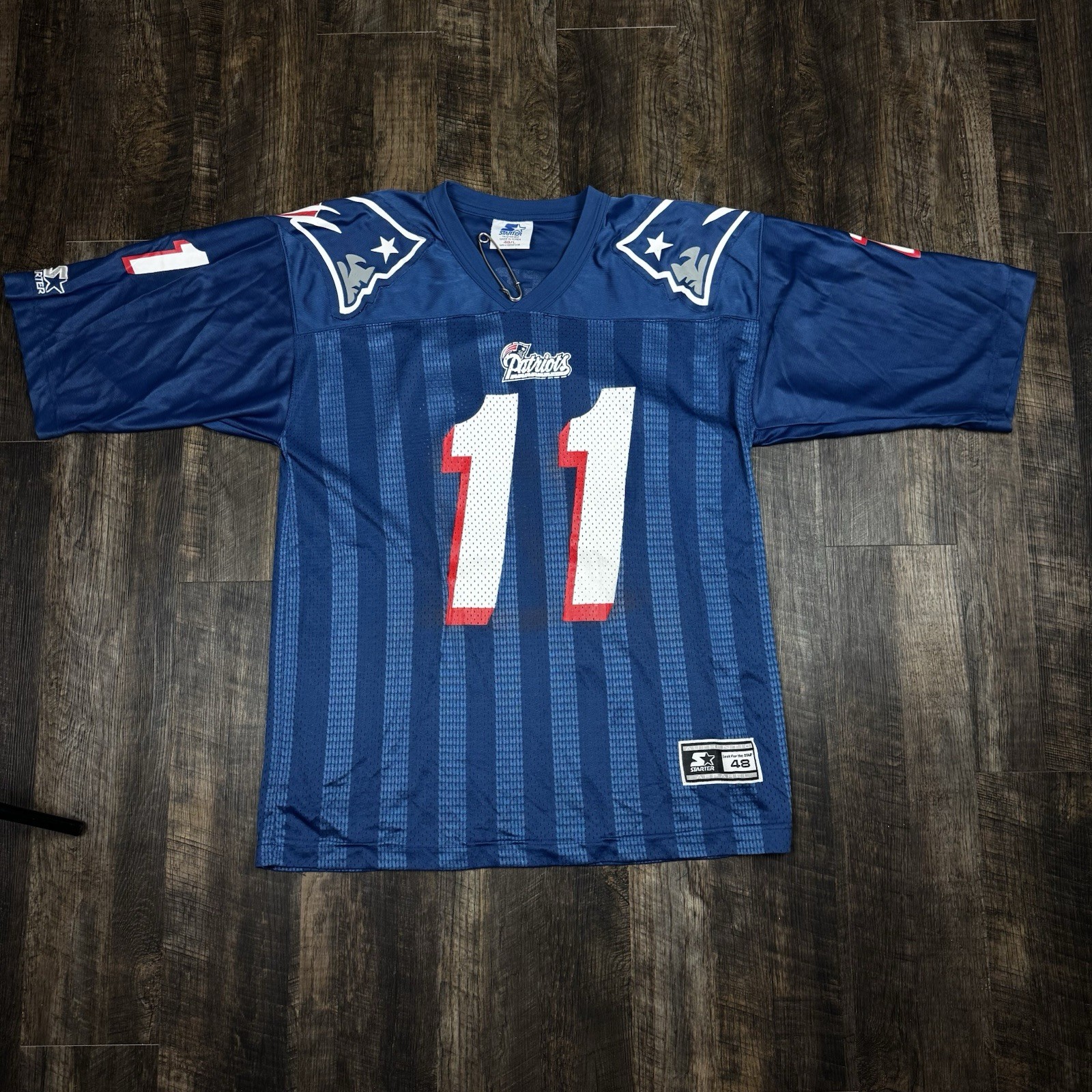 Starter Drew Bledsoe #11 New England Patriots NFL Football Jersey Blue Size 48