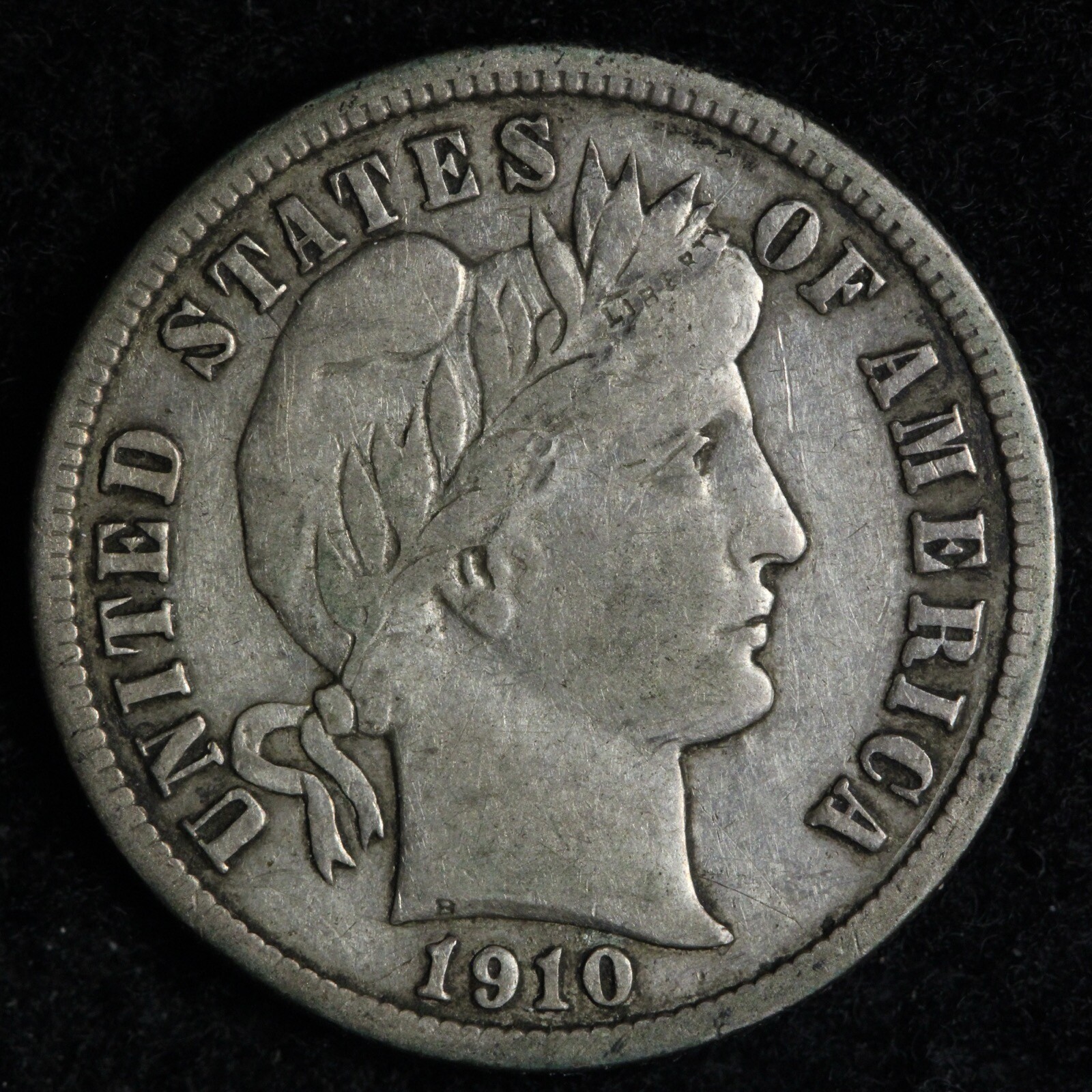 1910-S Barber Silver Dime XF E340 TMT