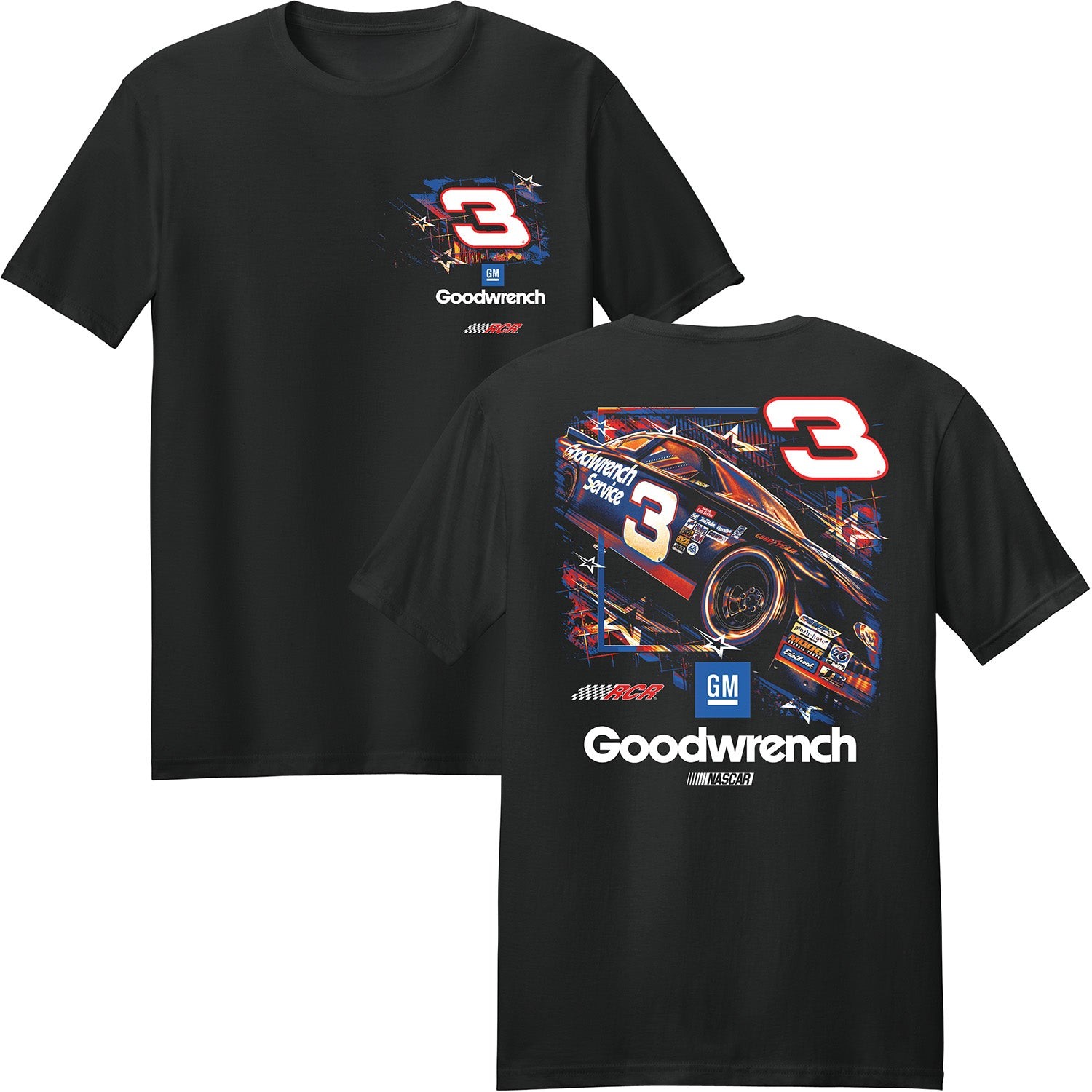 Dale Earnhardt 2026 GM Goodwrench #3 Stars & Stripes Classic Ink T-Shirt Black Dale Earnhardt 2026 GM Goodwrench #3 Stars & Stripes Classic Ink T-Shirt Black