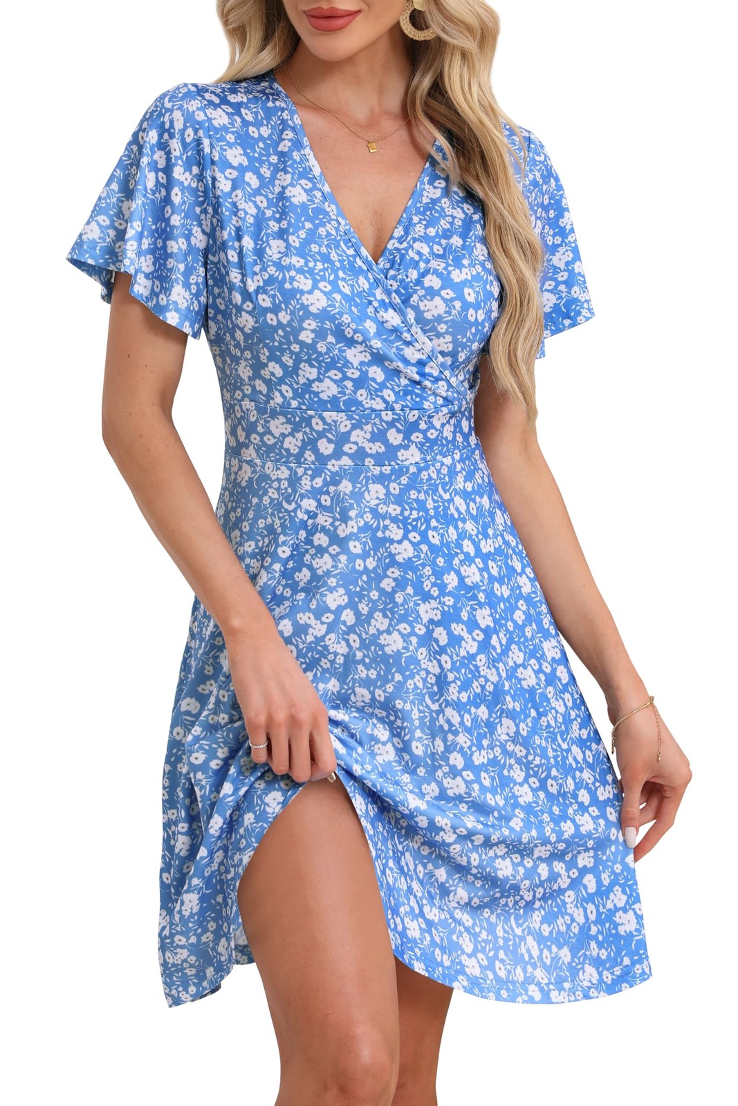 OBBUE Women's Summer Sundress V-Neck Wrap Dress OBBUE Women's Summer Sundress V-Neck Wrap Dress