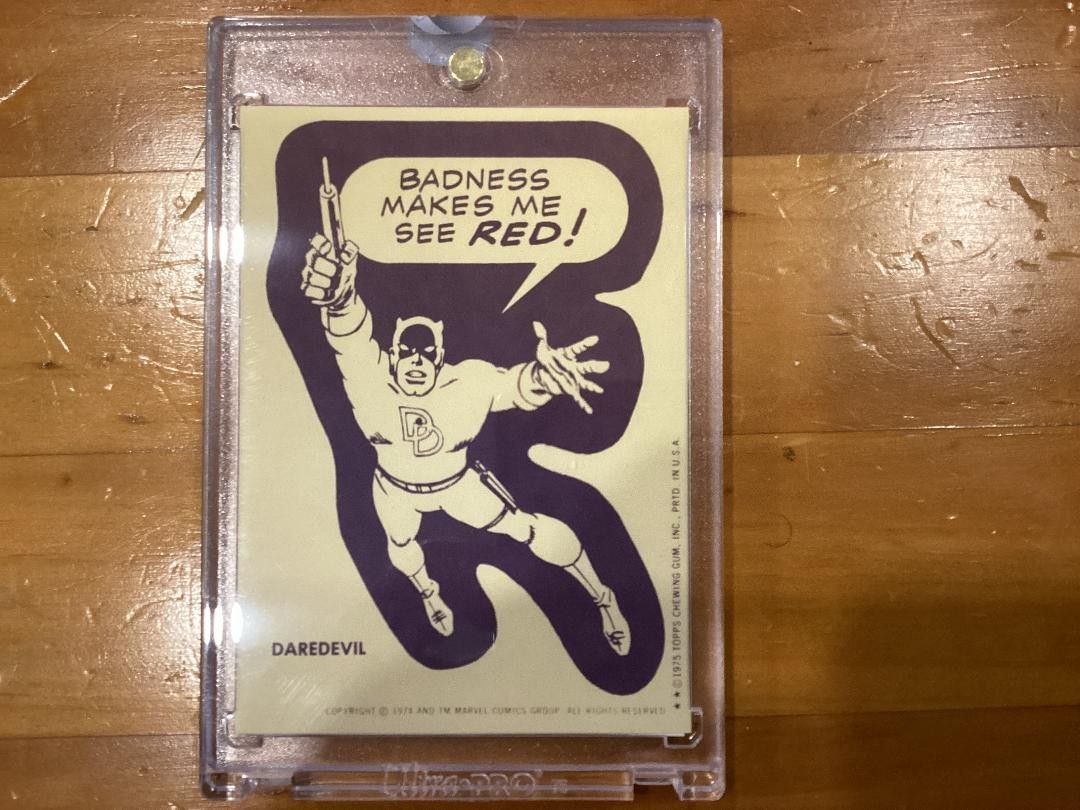 SUPER RARE 1975-76 Topps Marvel DAREDEVIL 1/1 PROOF Topps Vault SUPER RARE 1975-76 Topps Marvel DAREDEVIL 1/1 PROOF Topps Vault