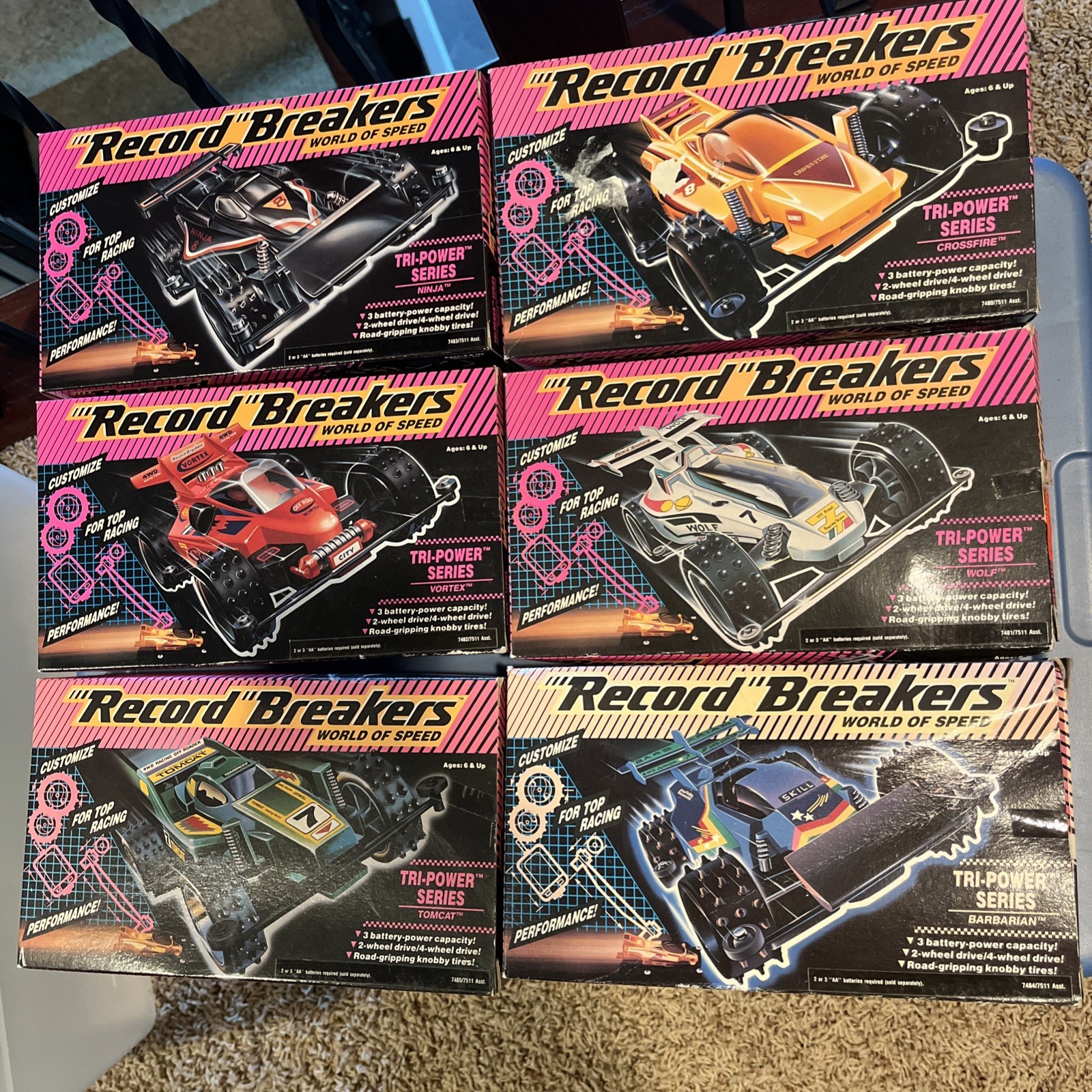 Hasbro Record Breakers World Of Speed Tri-Power Series Set Of 6 NEW