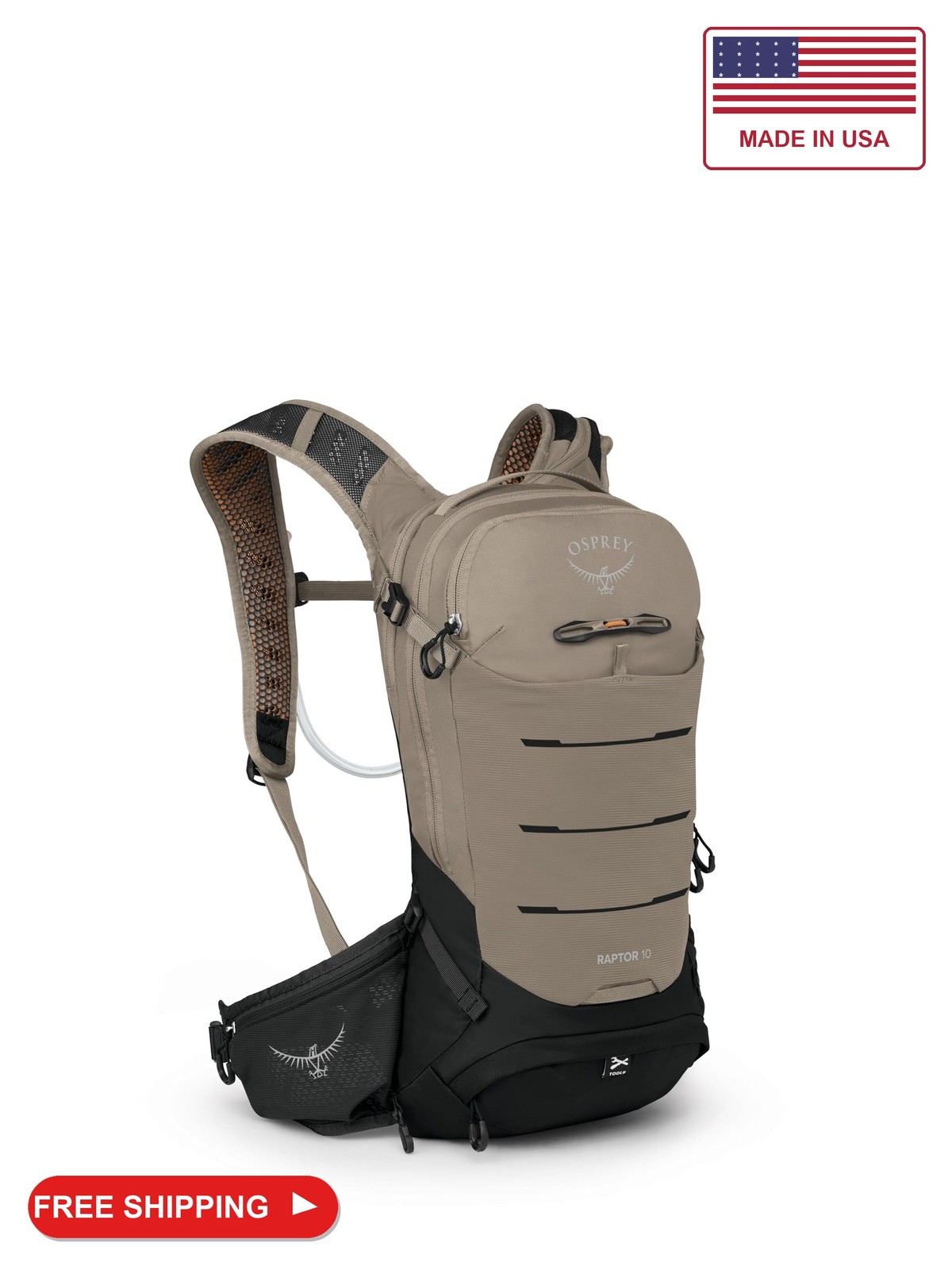 Osprey Raptor 10L Men\'s Mountain Bike Hydration Pack, Gray OS
