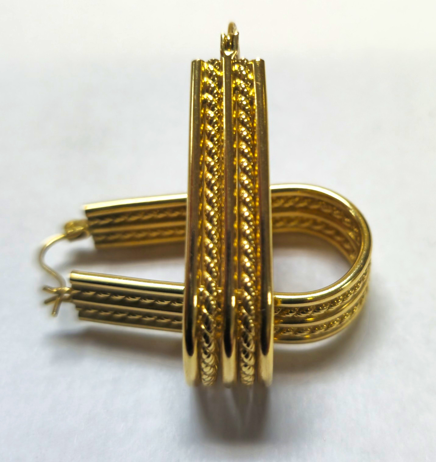 Vintage 14k Yellow Gold Multi-Strand Hoop Earrings (6.7g)