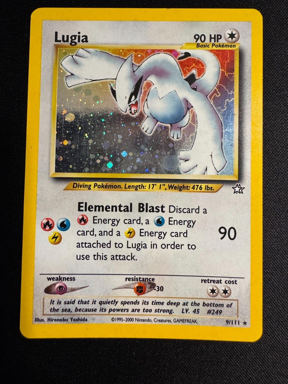 Lugia 9/111 Unlimited Neo Genesis Pokemon Card Holo Vintage Lugia 9/111 Unlimited Neo Genesis Pokemon Card Holo Vintage