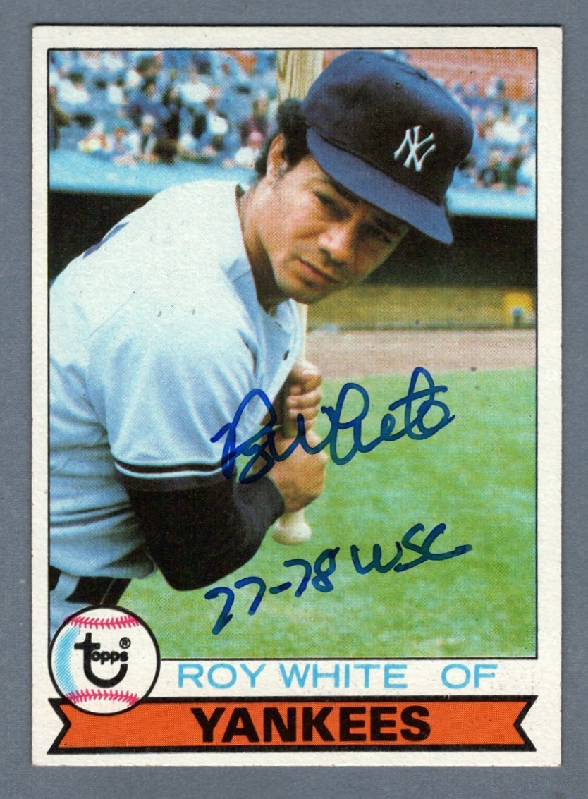 Roy White Signed Autographed 1979 Topps #159 w/ 77-78 WSC Insc. LSCM COA Yankees