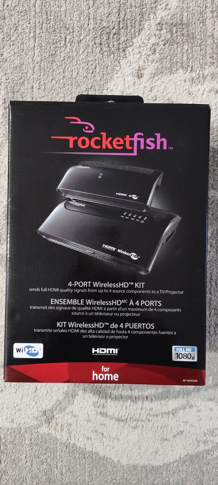 New Rocketfish RF-WHD210 HDMI 4-Port Wireless 3D HD Kit Full HD 1080p Video Game