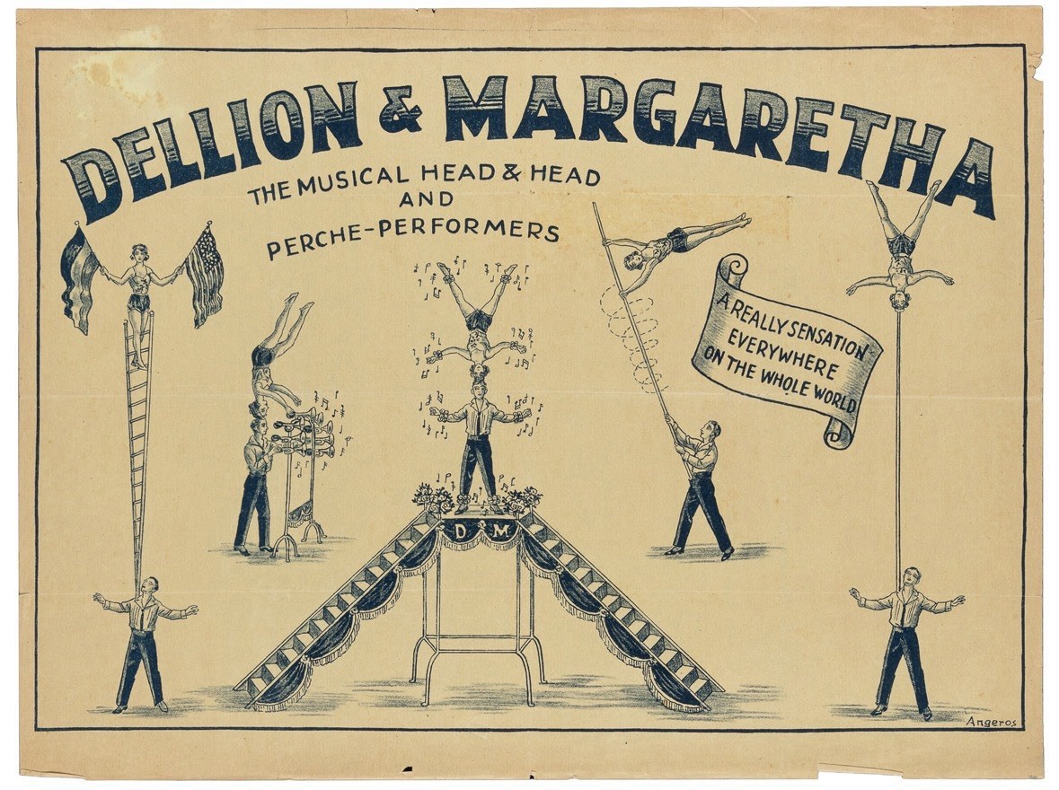 Vintage 1920-30s Dellion & Margaretha Circus Equilibrists Perche Poster