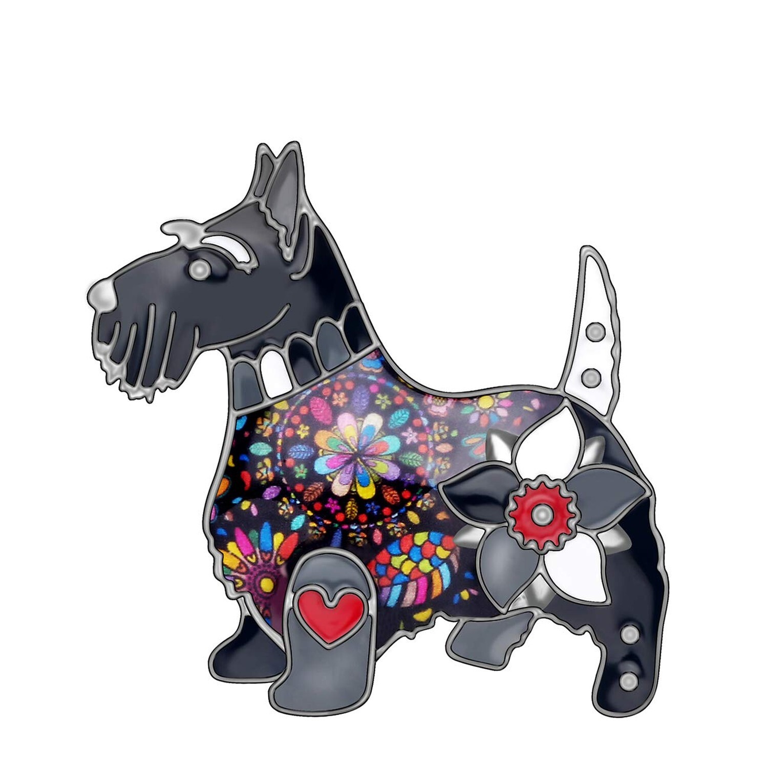 DUOWEI 6 Colors Cute Scottish Dog Brooch Pins Dress Clothes Jewelry Gifts Dog...