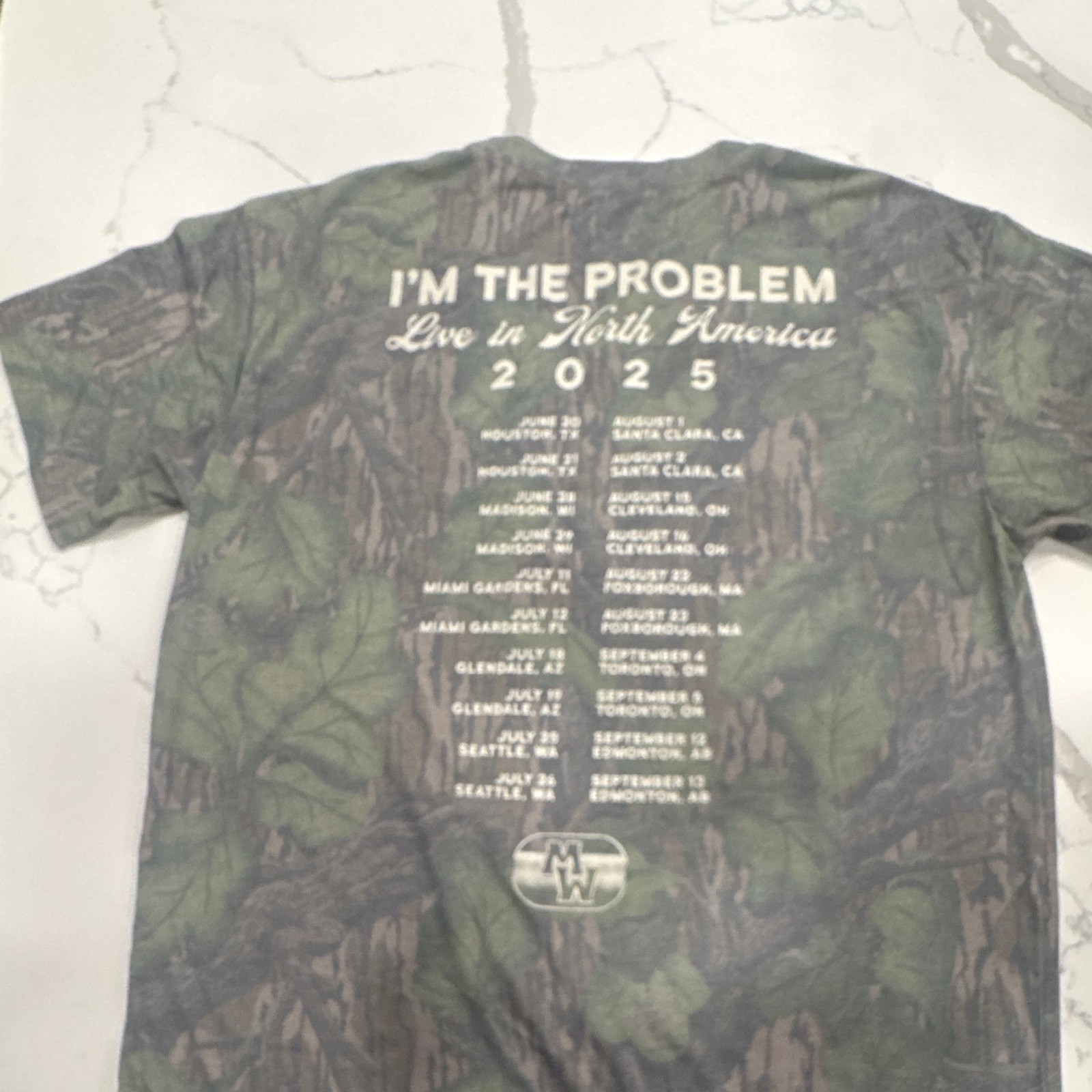 Morgan Wallen I'm The Problem Live in North America 2025 Camo T-Shirt Large NEW