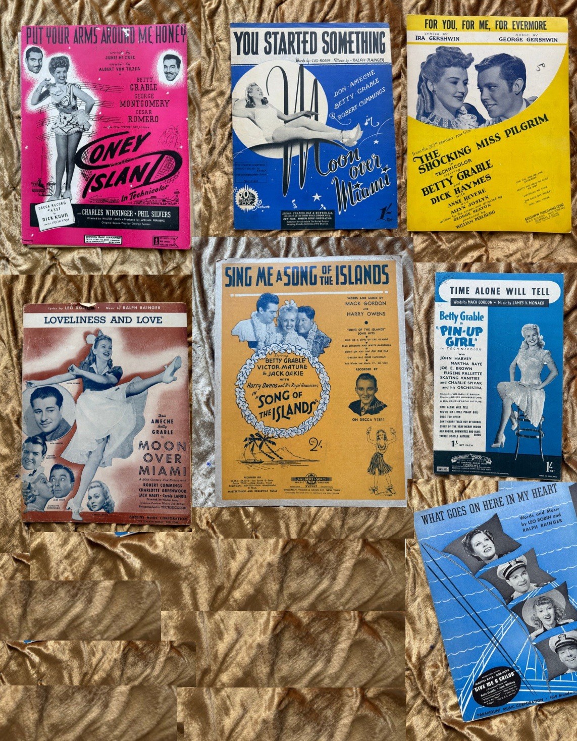 🎼✨ Vintage 1930-40s Hollywood Sheet Music Lot 🎬 Betty Grable Gershwin + More